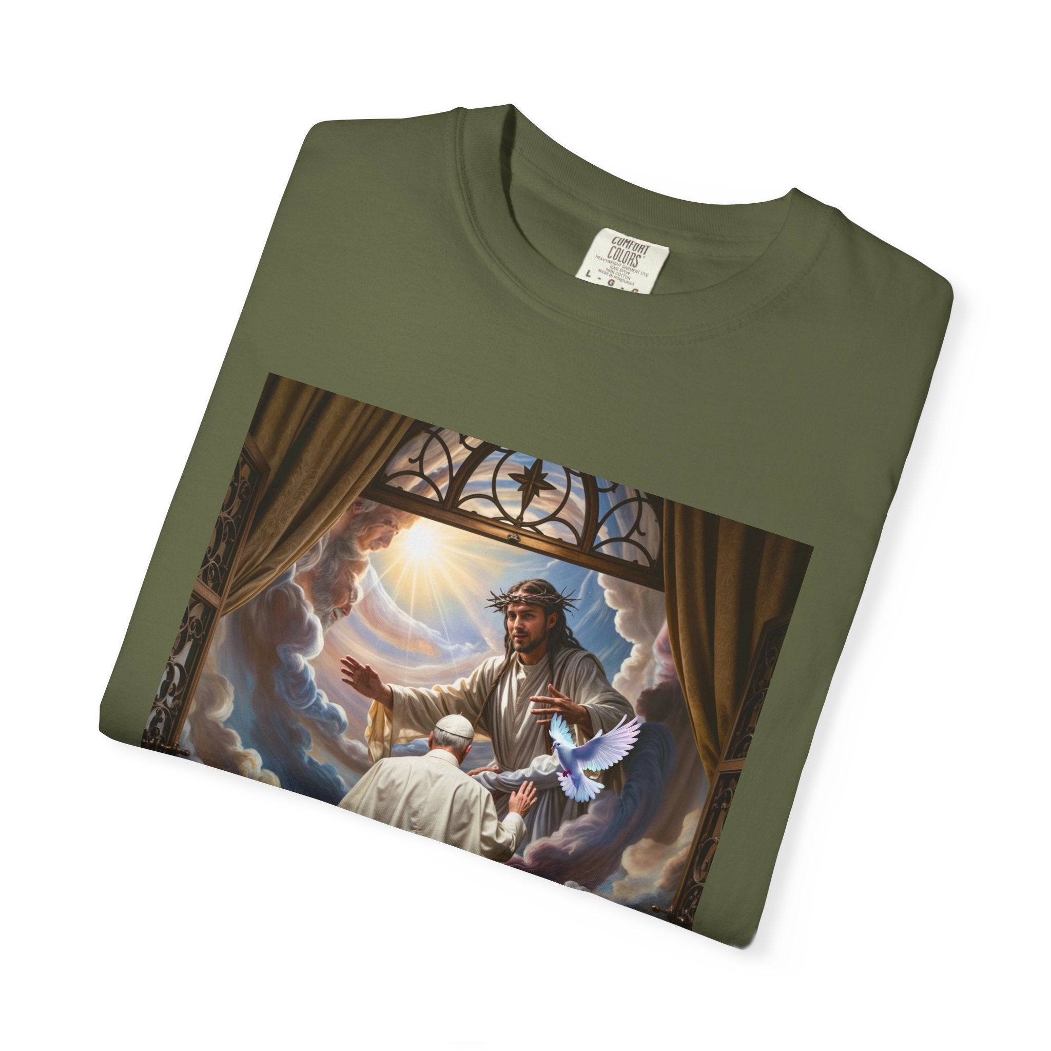 Artistic Unisex Garment-Dyed T-shirt - Divine Inspiration Design - Angel Body