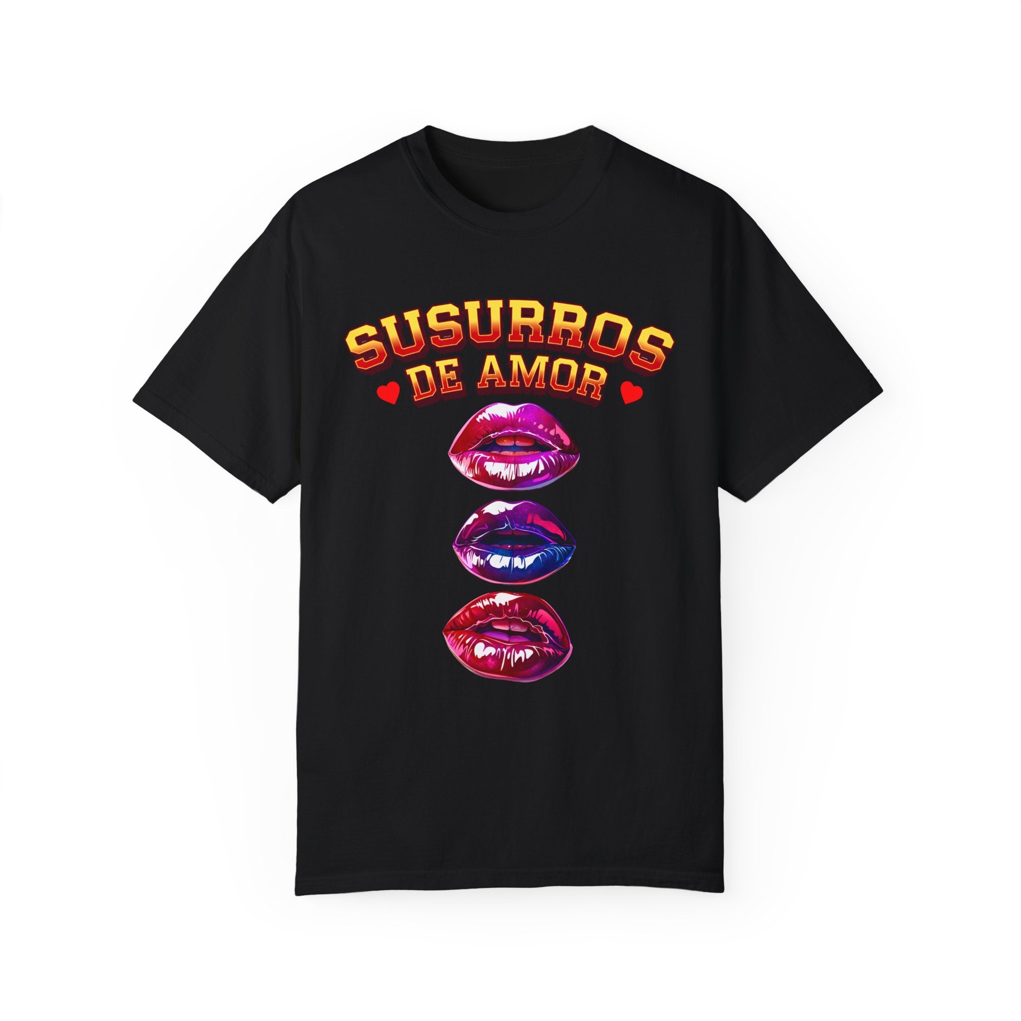 Unisex Artistic Lip Print T-Shirt - 'Susurros de Amor' - Angel Body
