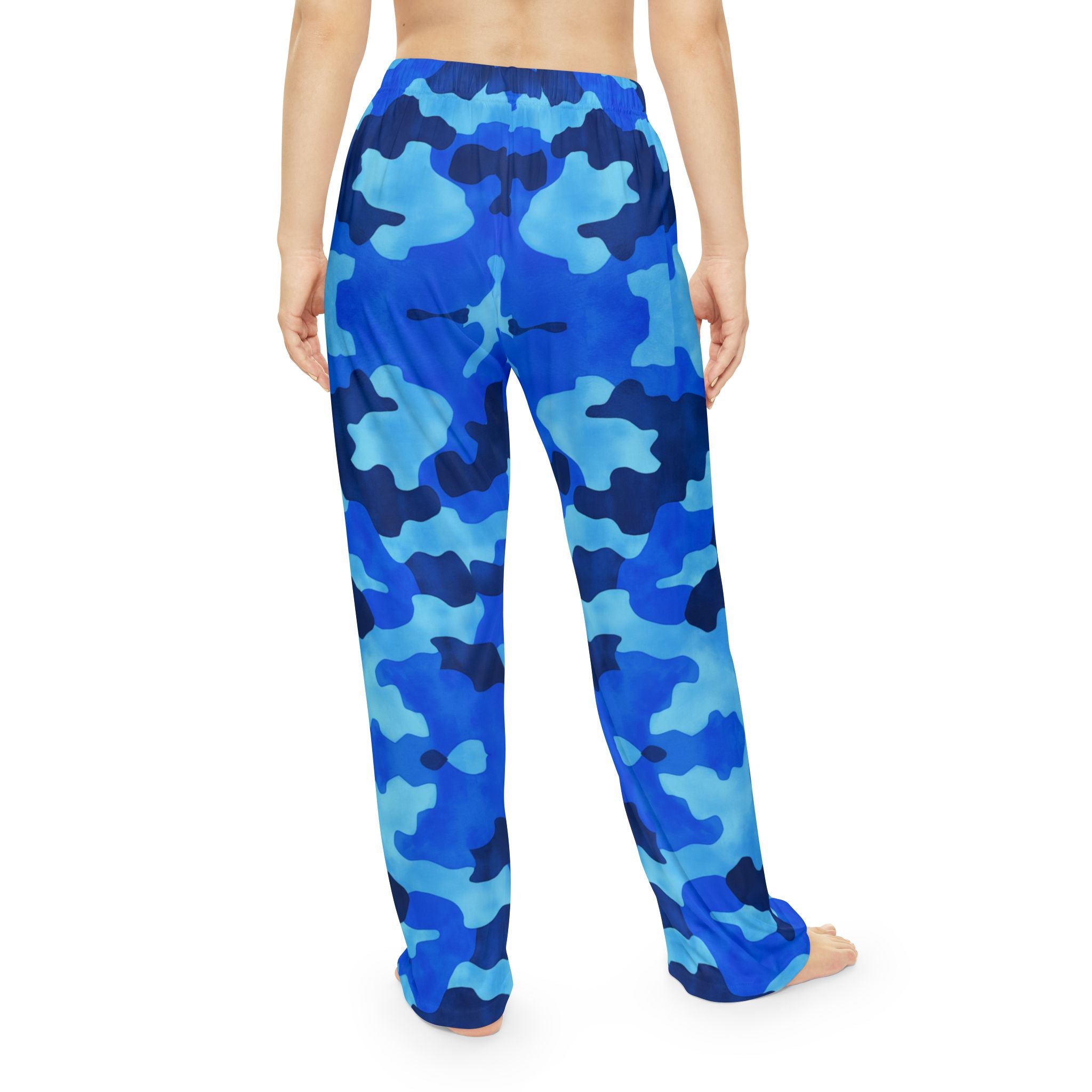 Very Lovely Blue Camo Women's Pajama Pants - Relax in Soft cute Style - Angel Body