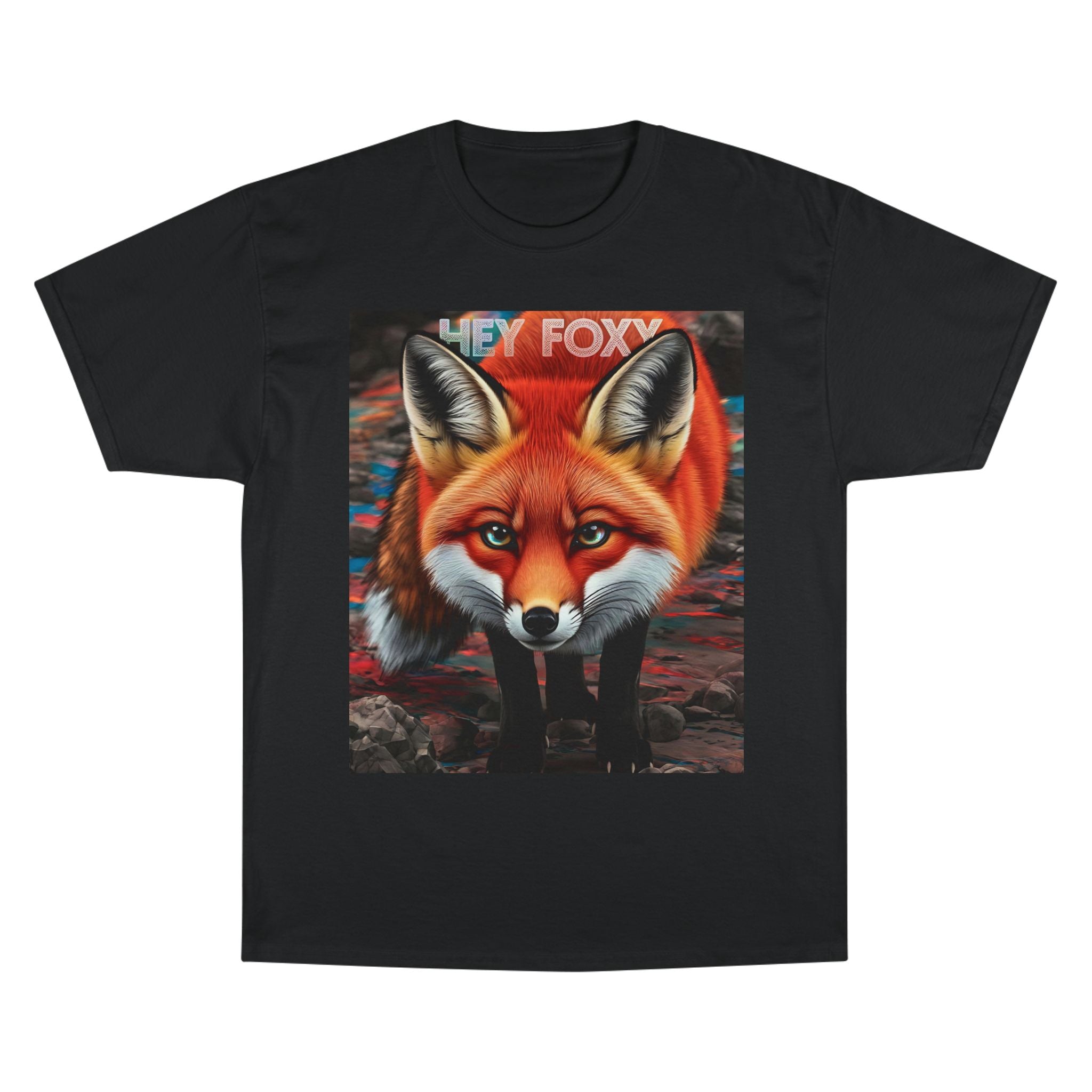 Hey Foxy Champion T-Shirt – Cute Fox Graphic Tee for Nature Lovers - Angel Body