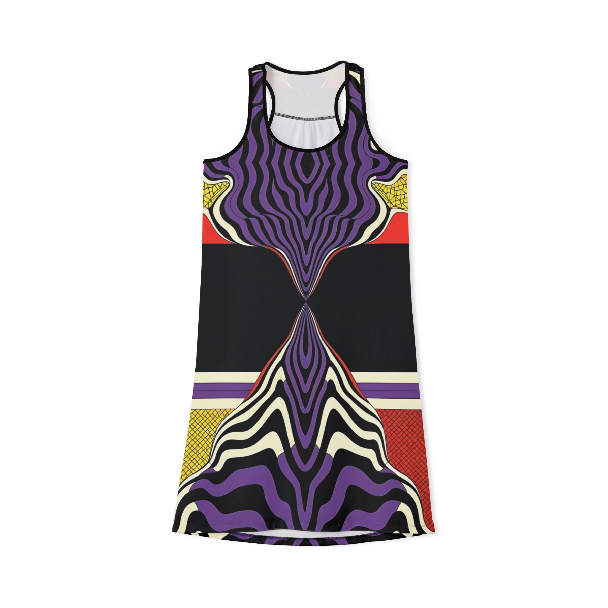 Vibrant Racerback Dress with Abstract Art Print - Angel Body