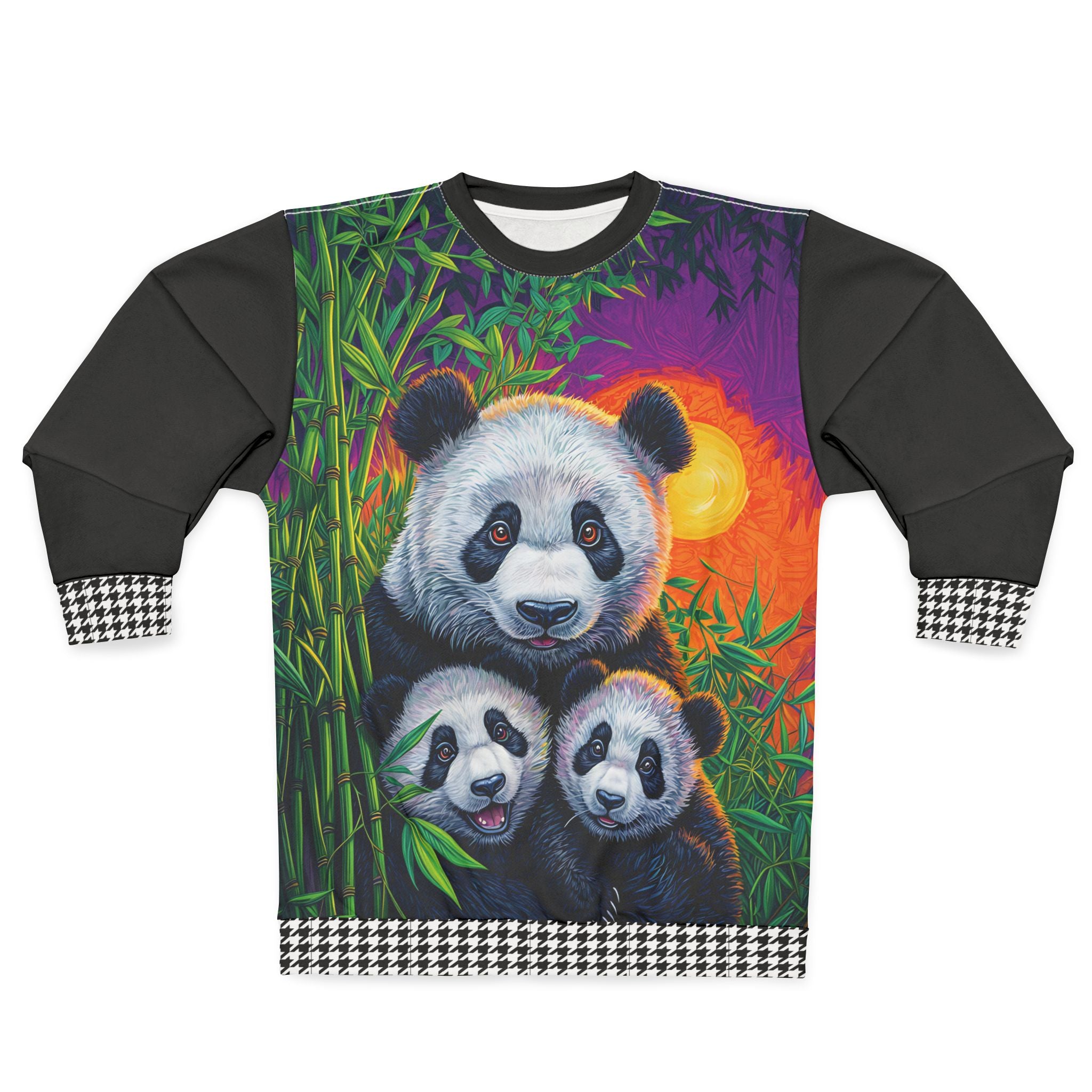 Colorful Panda Family Unisex Sweatshirt - Cozy Animal Lover Apparel - Angel Body