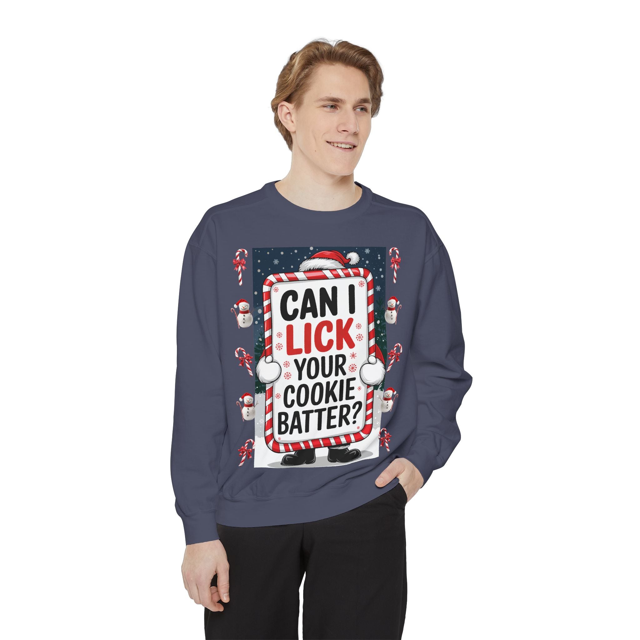 Funny Holiday Cookie Batter Sweatshirt - Unisex Christmas Sweatshirt - Angel Body