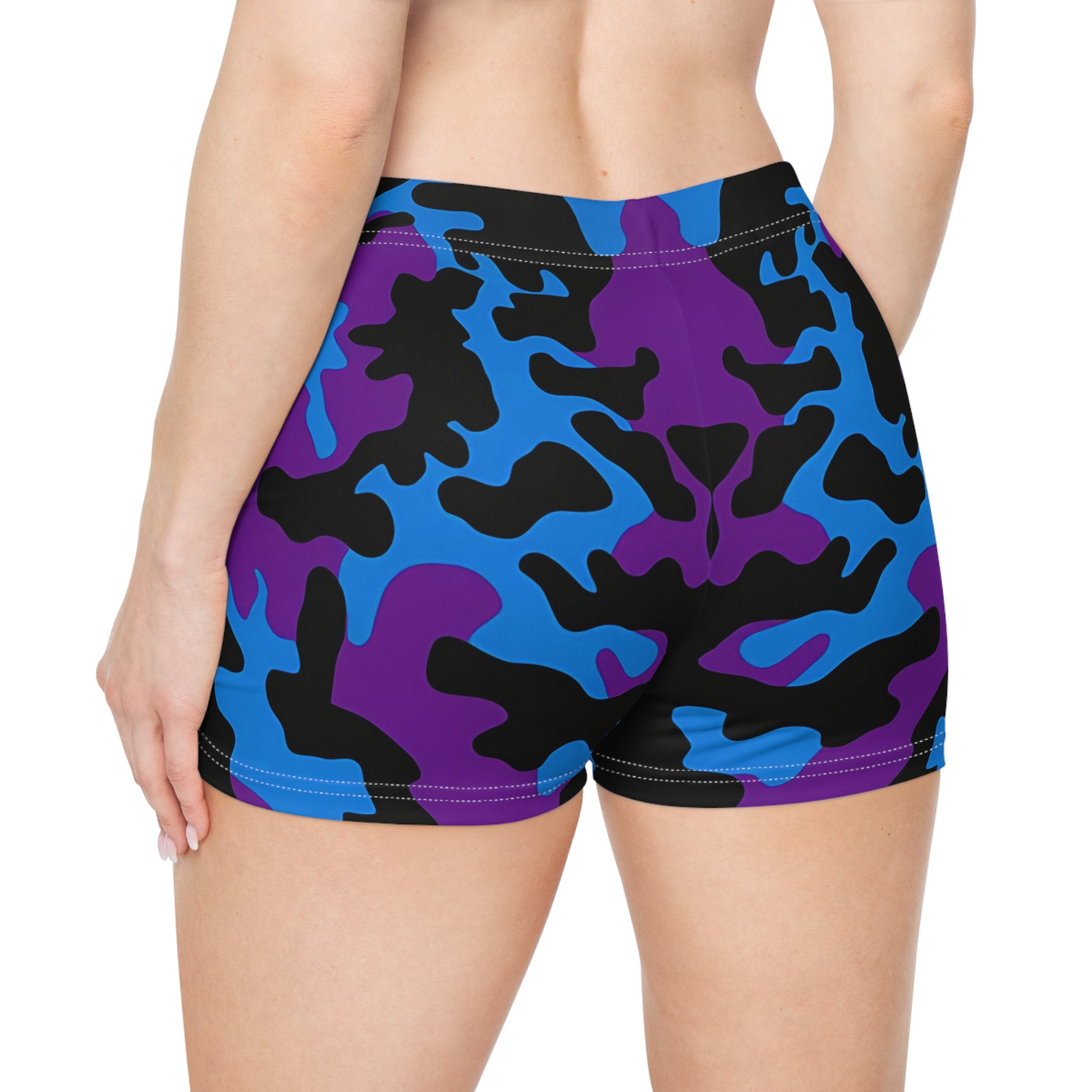 Vibrant Camo Women's Shorts - Stylish Activewear for Summer Adventures - Angel Body