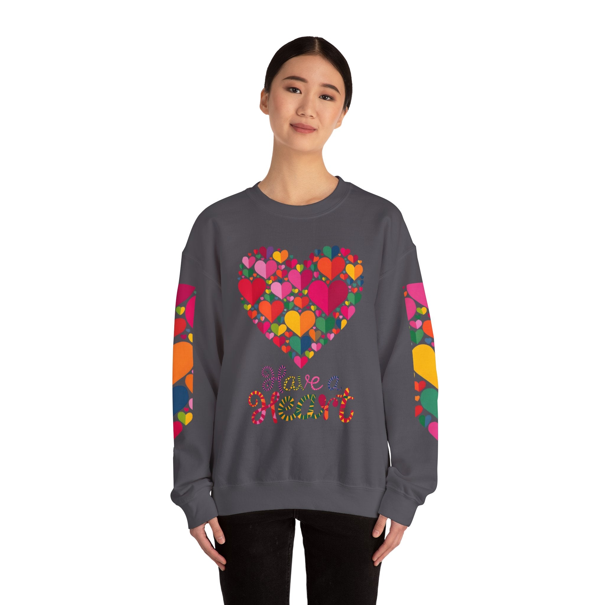 Have a Heart Unisex Sweatshirt - Colorful Valentine’s Day Crewneck for Comfort and Love - Angel Body