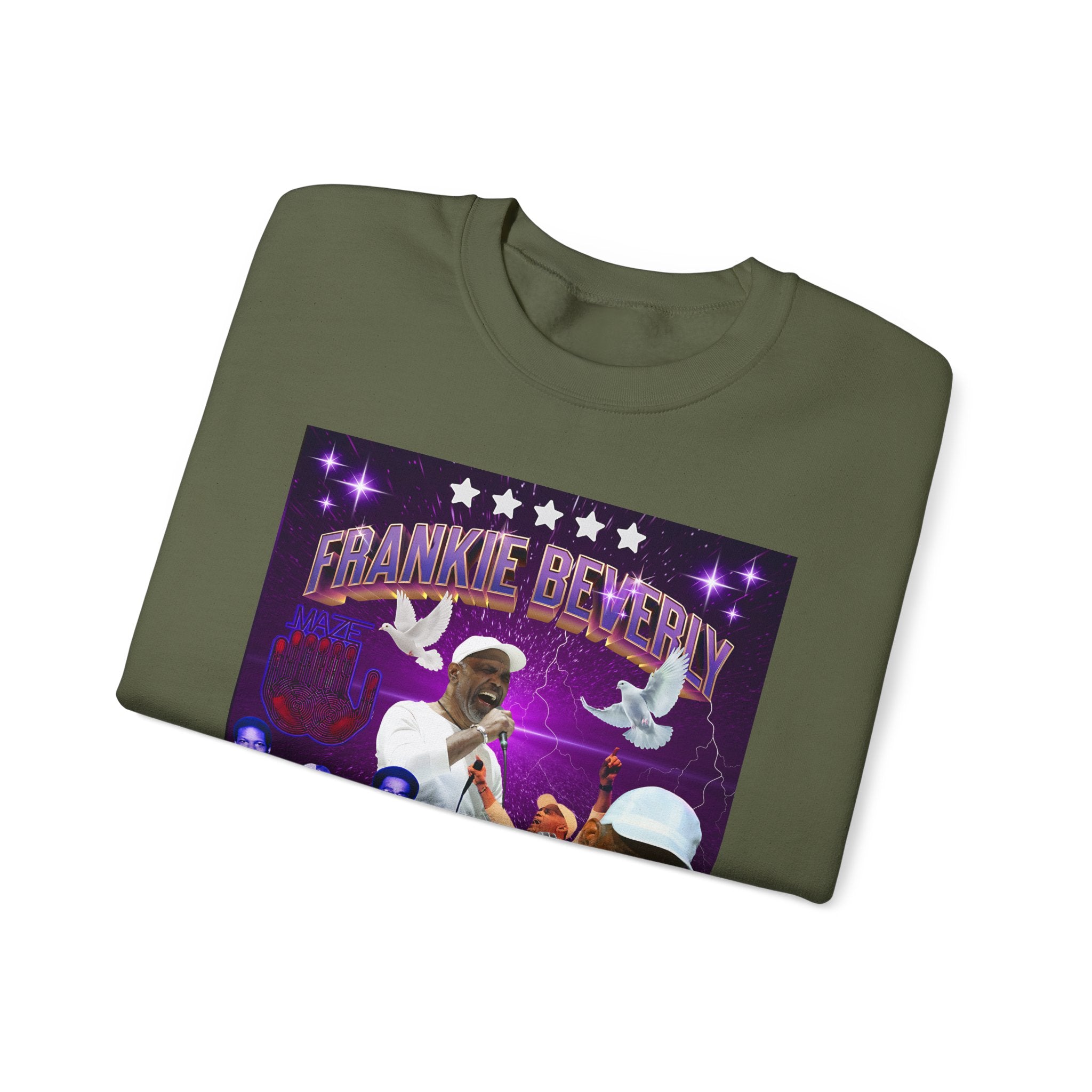 Limited Edition Frankie Beverly collage Crewneck Sweatshirt - Retro style Music Tribute to a Legendary soul singer - Angel Body