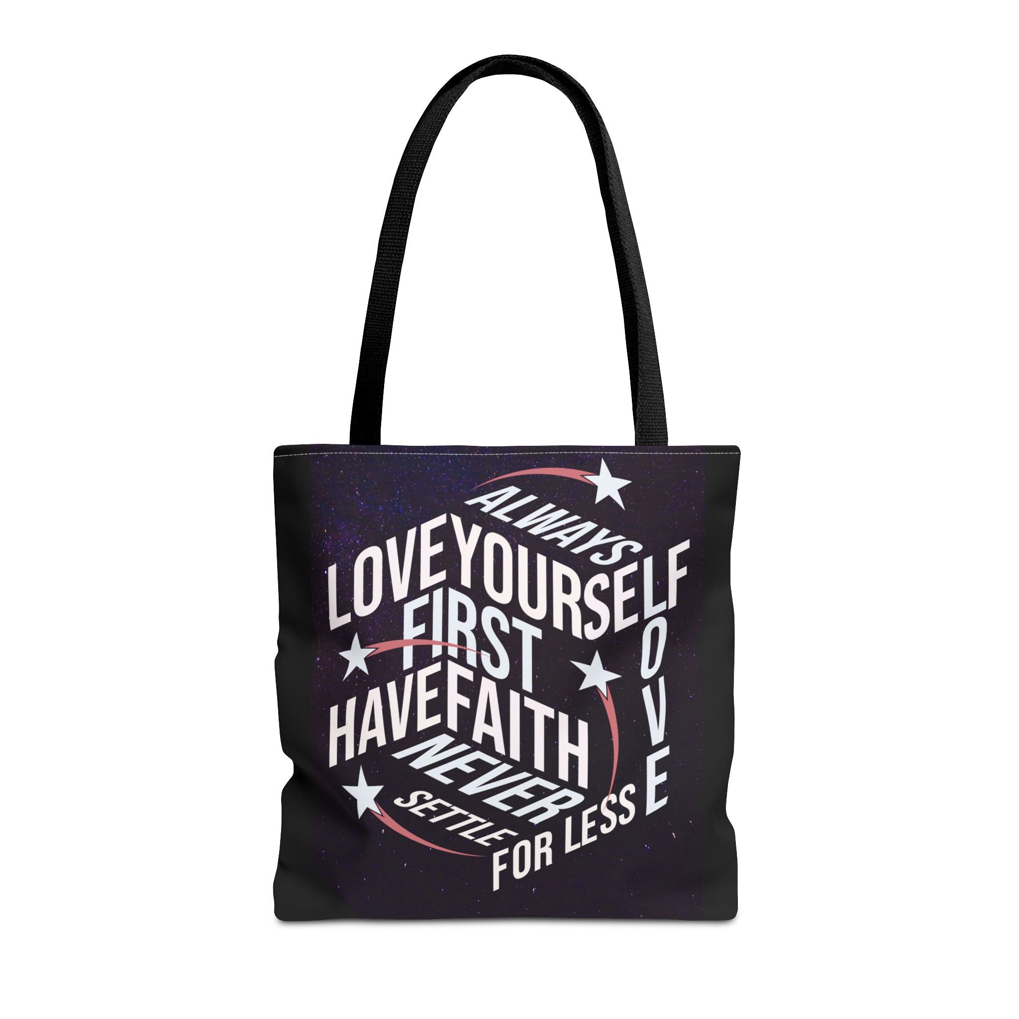 Inspirational Quote Tote Bag - Always Love Yourself First, Have Faith - Angel Body