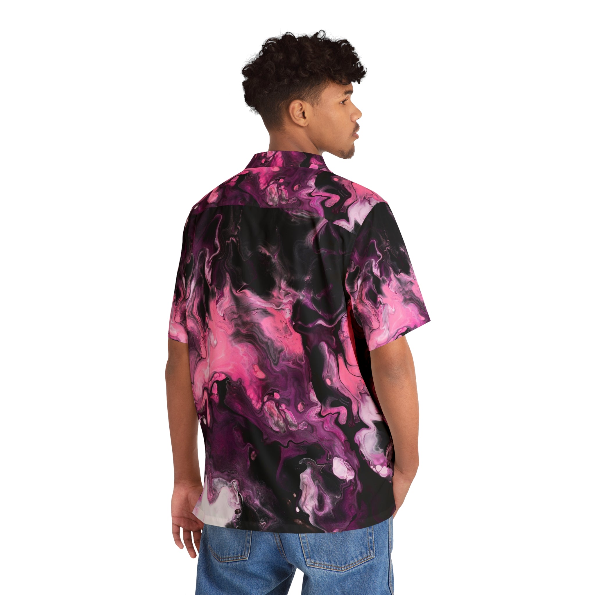 Men's Vibrant Abstract Hawaiian Shirt - Perfect for Summer Getaways & Beach Parties - Angel Body