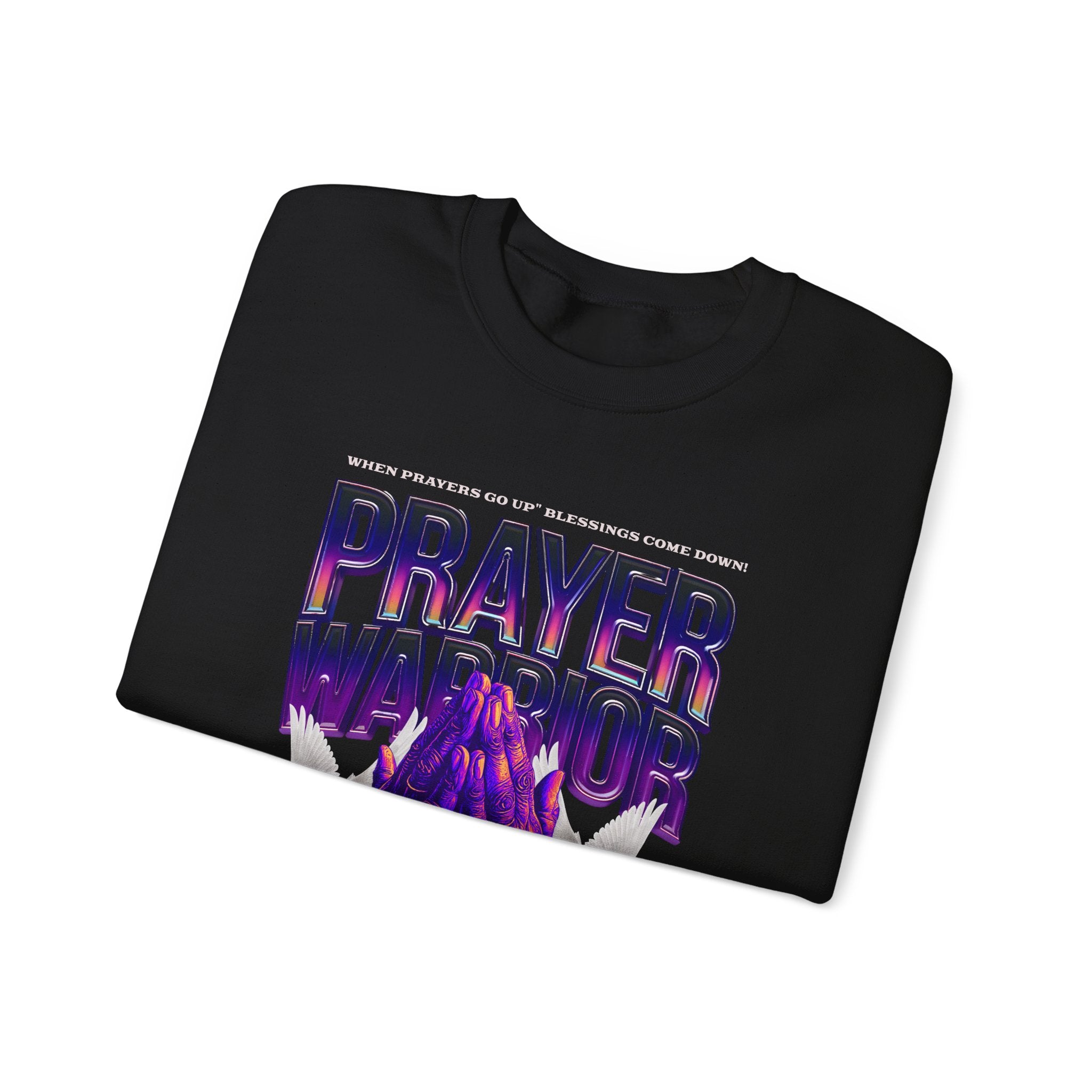 Prayer Warrior Crewneck Sweatshirt - Unisex Heavy Blend™ - Perfect for Spiritual Comfort - Angel Body