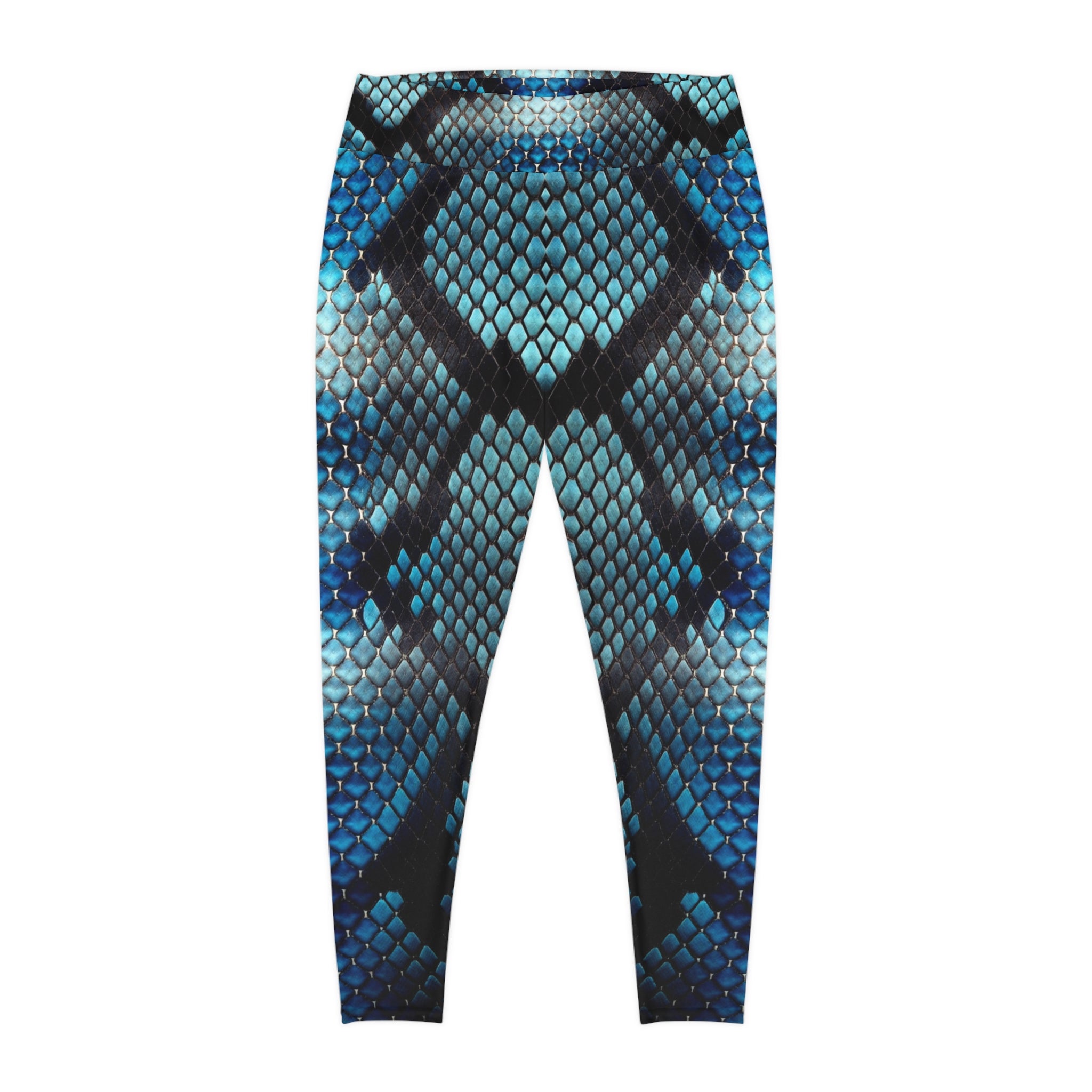 Woman's Plus Size blue Snake Print Leggings - Stylish Comfort for Every Occasion - Angel Body