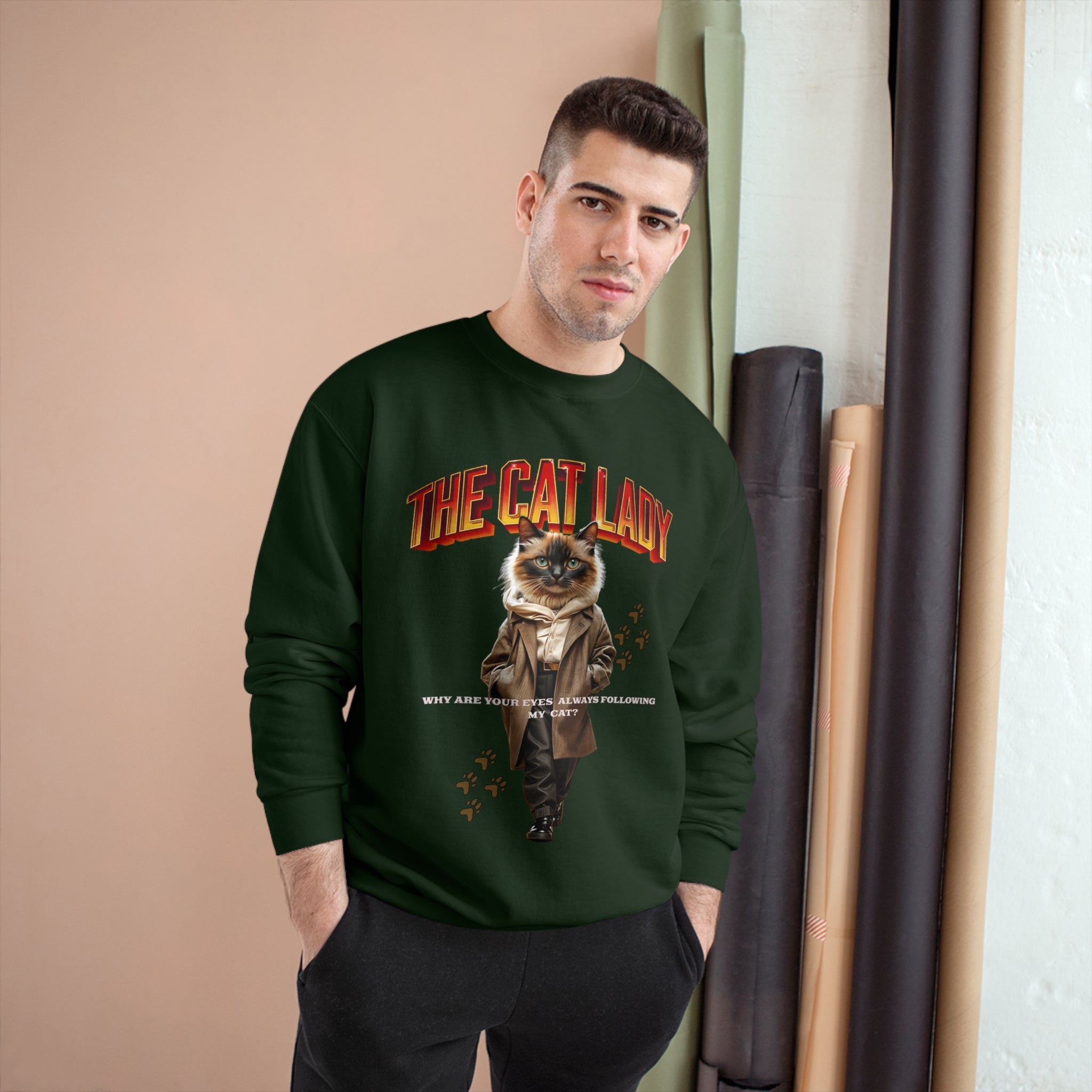 Cat Lady Champion Sweatshirt - Angel Body