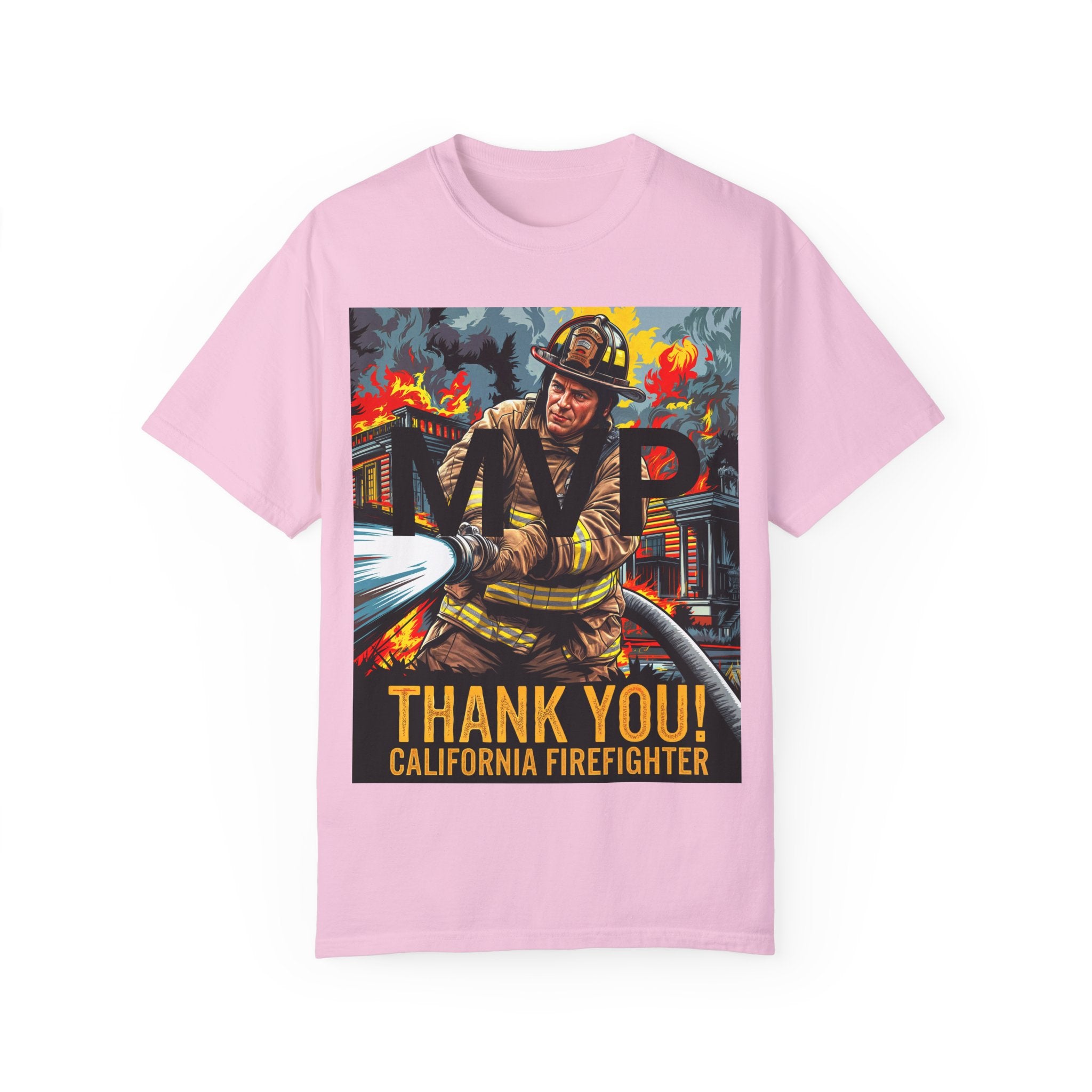 MVP Thank You Firefighter T-Shirt - Unisex Garment-Dyed Tee - Angel Body