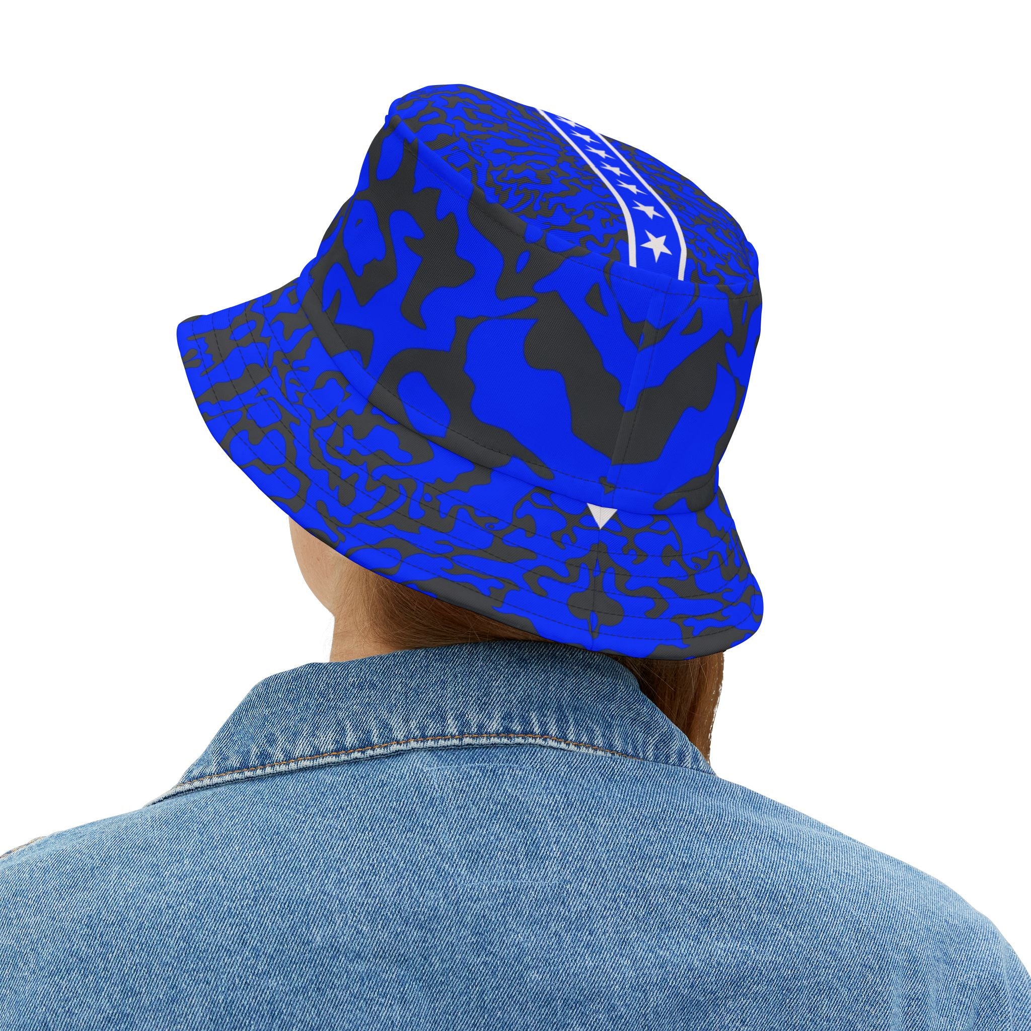 Blue Camo Bucket Hat - Trendy Summer Accessory, Festival Hat, Casual Style, Vacation Must-Have, Outdoor Adventure