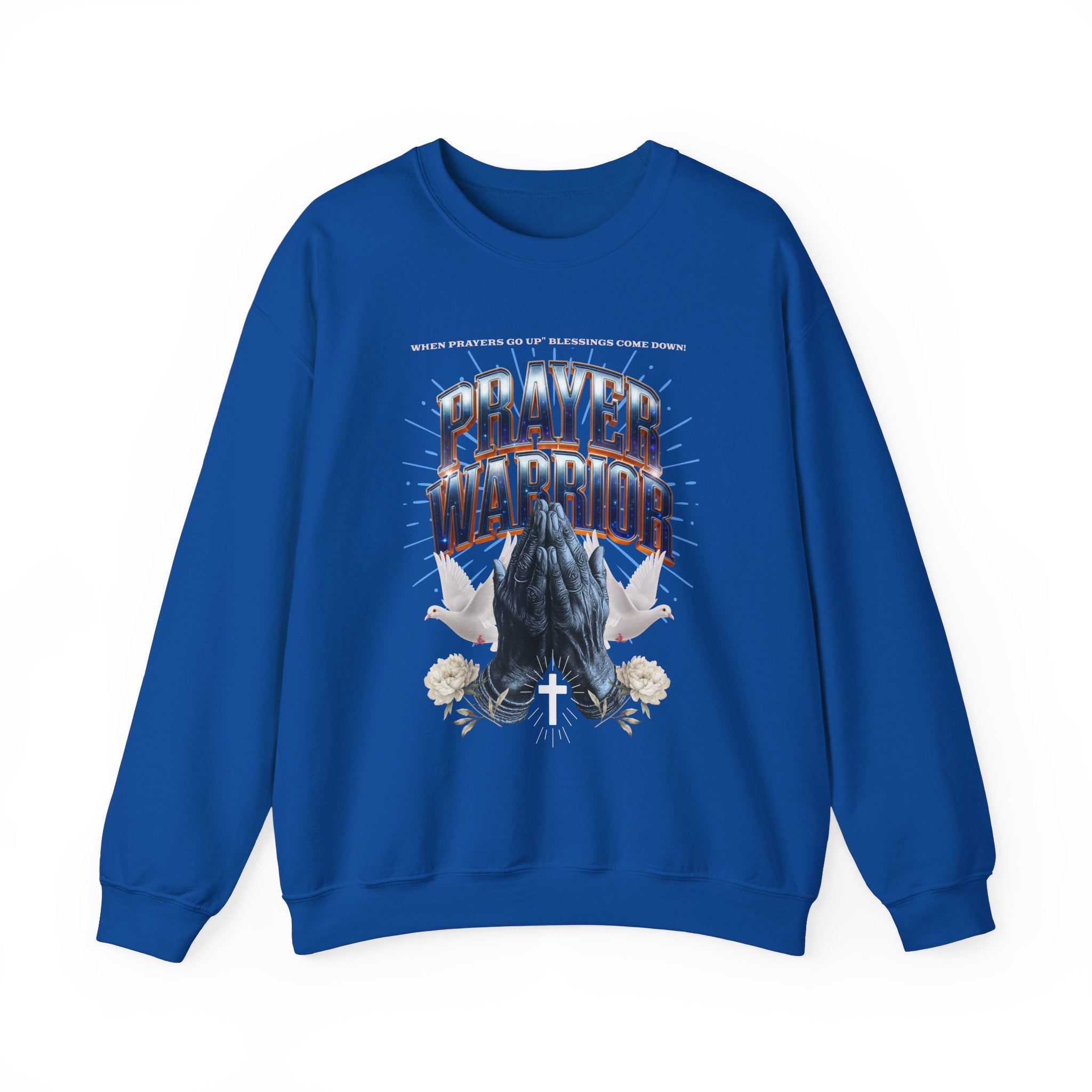 Prayer Warrior Crewneck Sweatshirt - Unisex Heavy Blend™ - Faith-Inspired Apparel - Angel Body