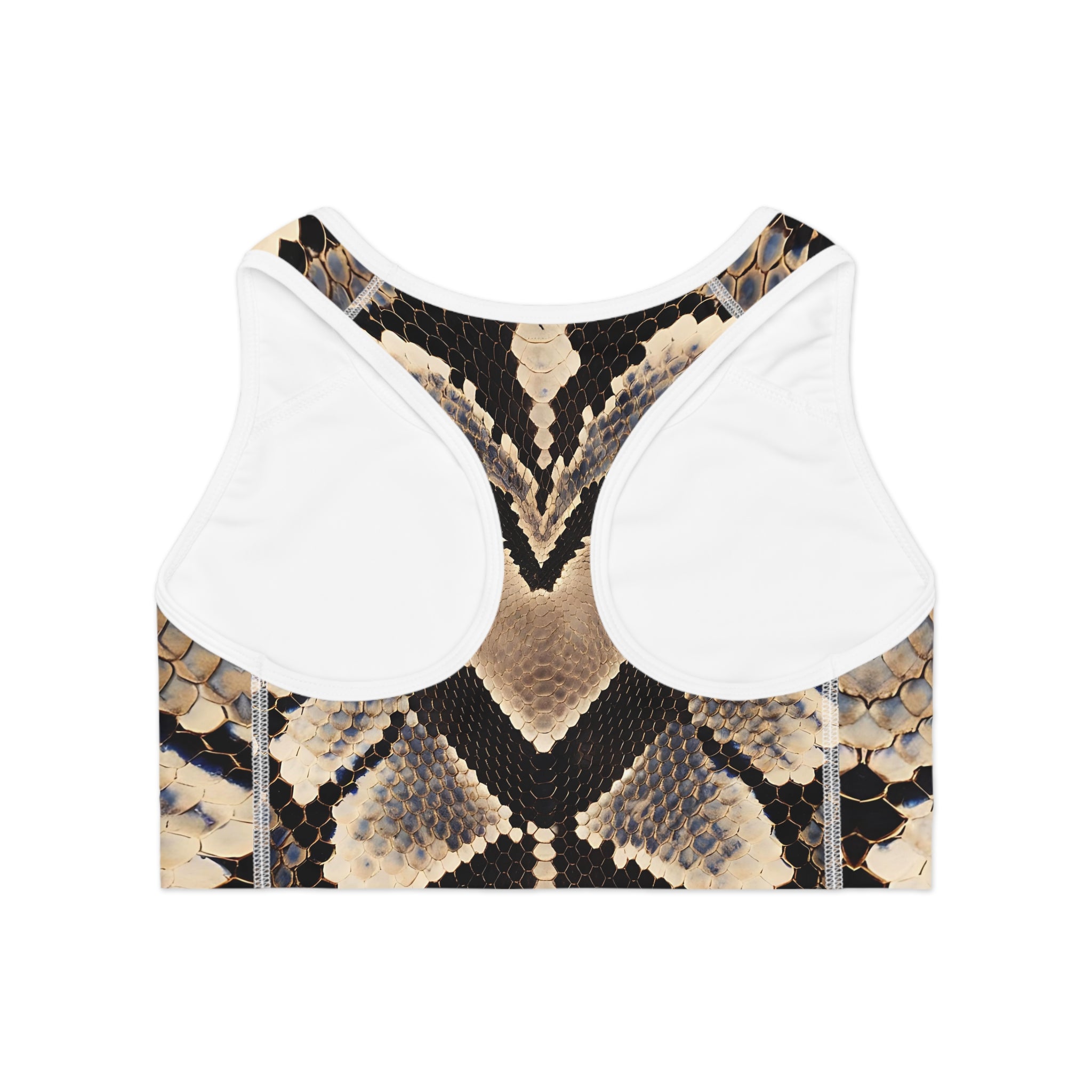 Heart Shaped Snake Print Sports Bra – Stylish Workout Gear for Fitness Enthusiasts - Angel Body
