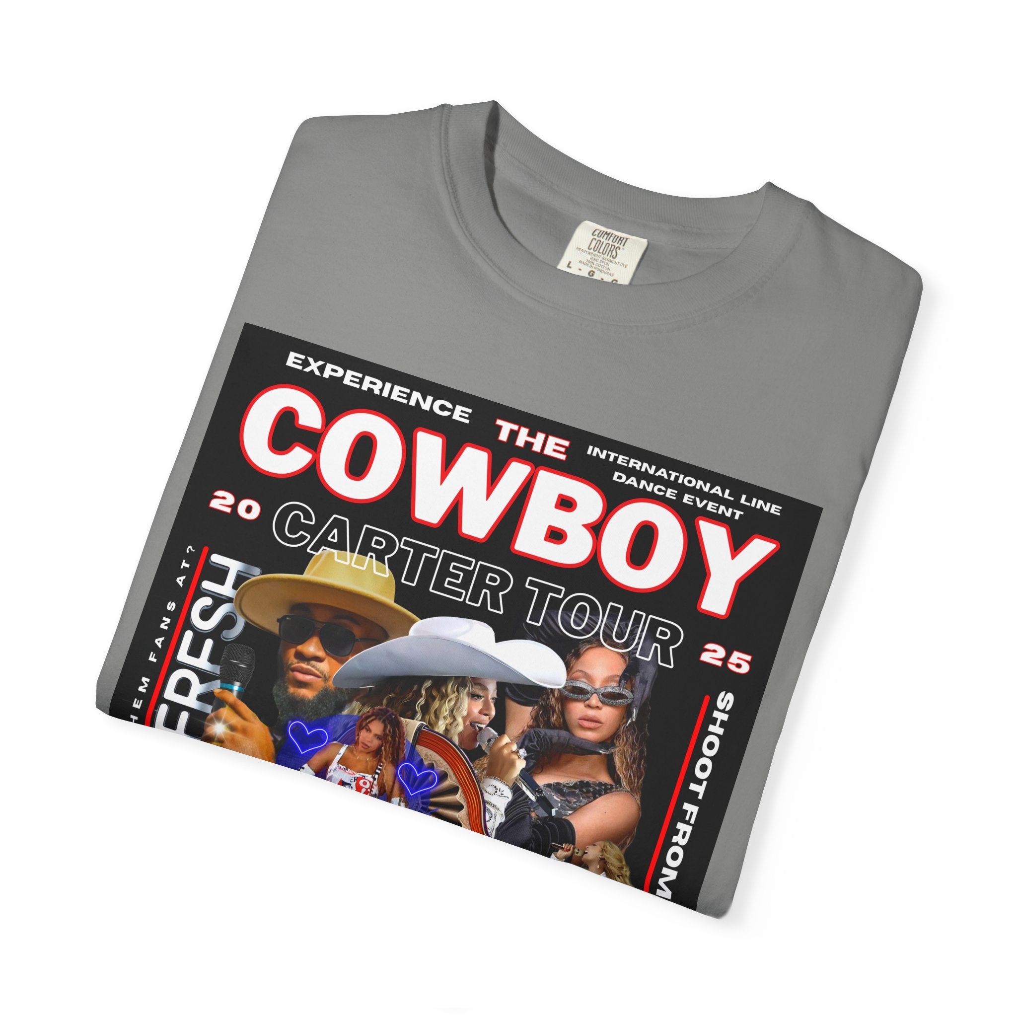 Retro Concert T-Shirt, Cowboy Tour Apparel, Vintage Band Tee, Music Festival Shirt, Unisex Garment-Dyed Top - Angel Body