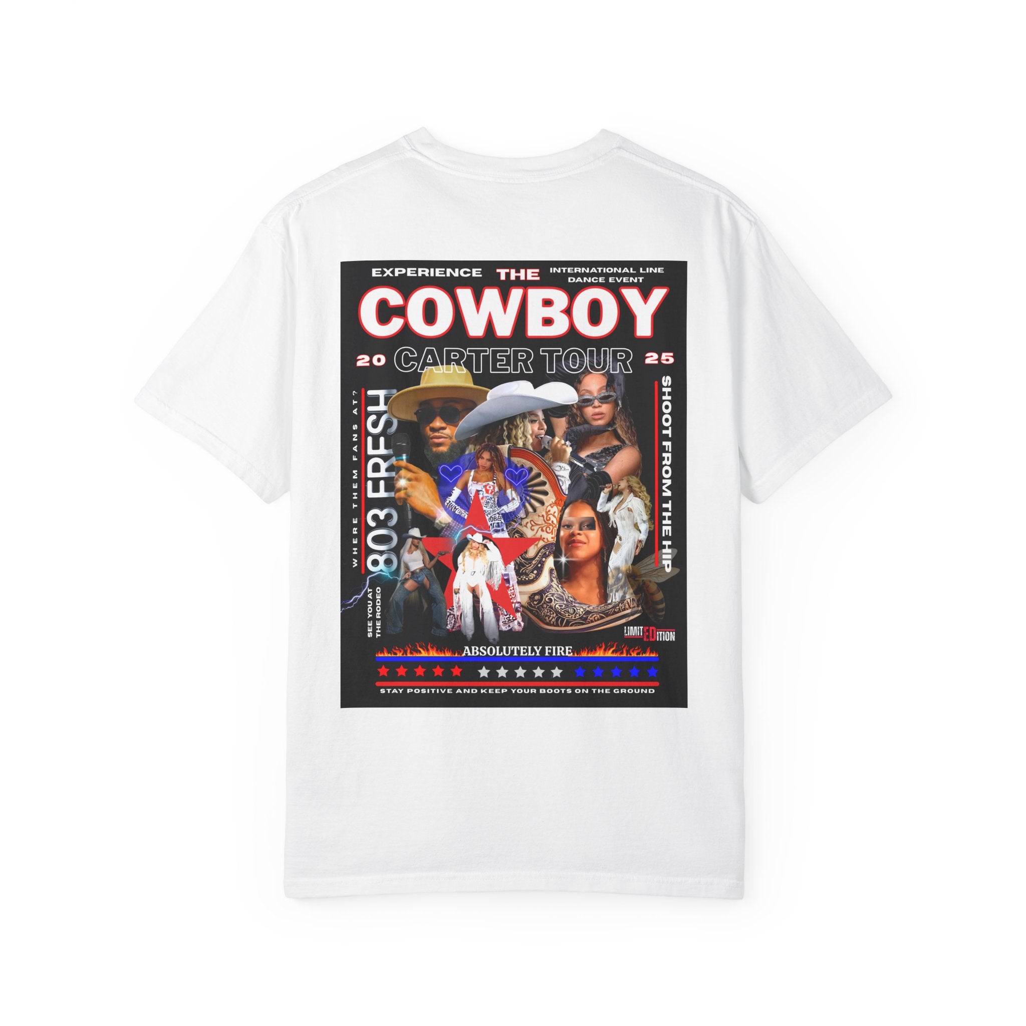 Retro Concert T-Shirt, Cowboy Tour Apparel, Vintage Band Tee, Music Festival Shirt, Unisex Garment-Dyed Top - Angel Body