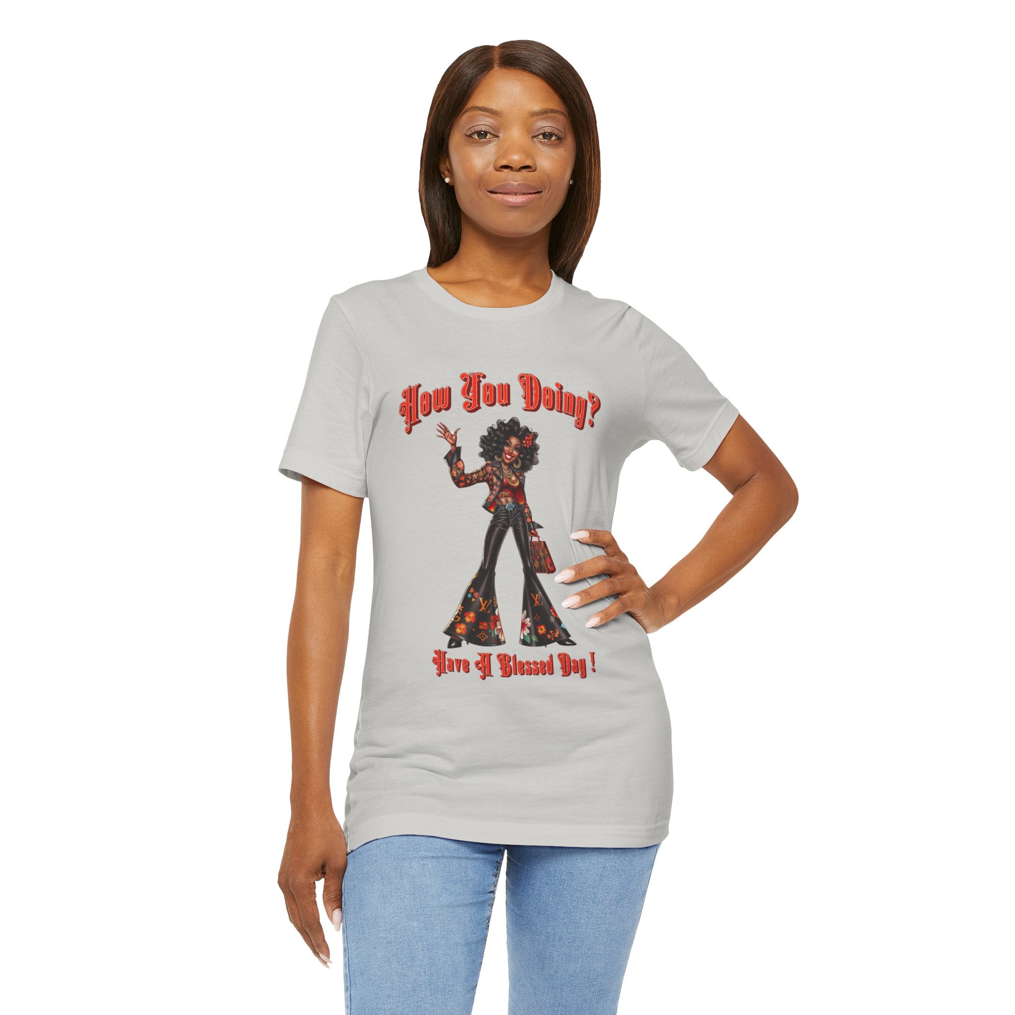 Happy Lady Waving Tee - Angel Body