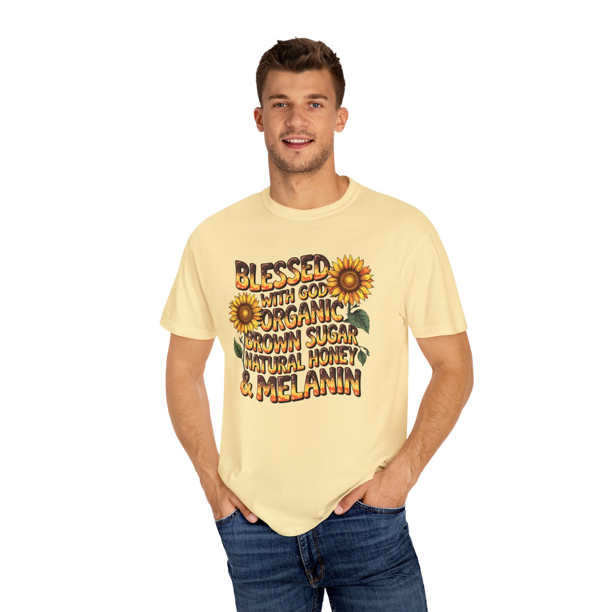 Blessed with God Sunflower T-Shirt - Organic & Melanin Vibe