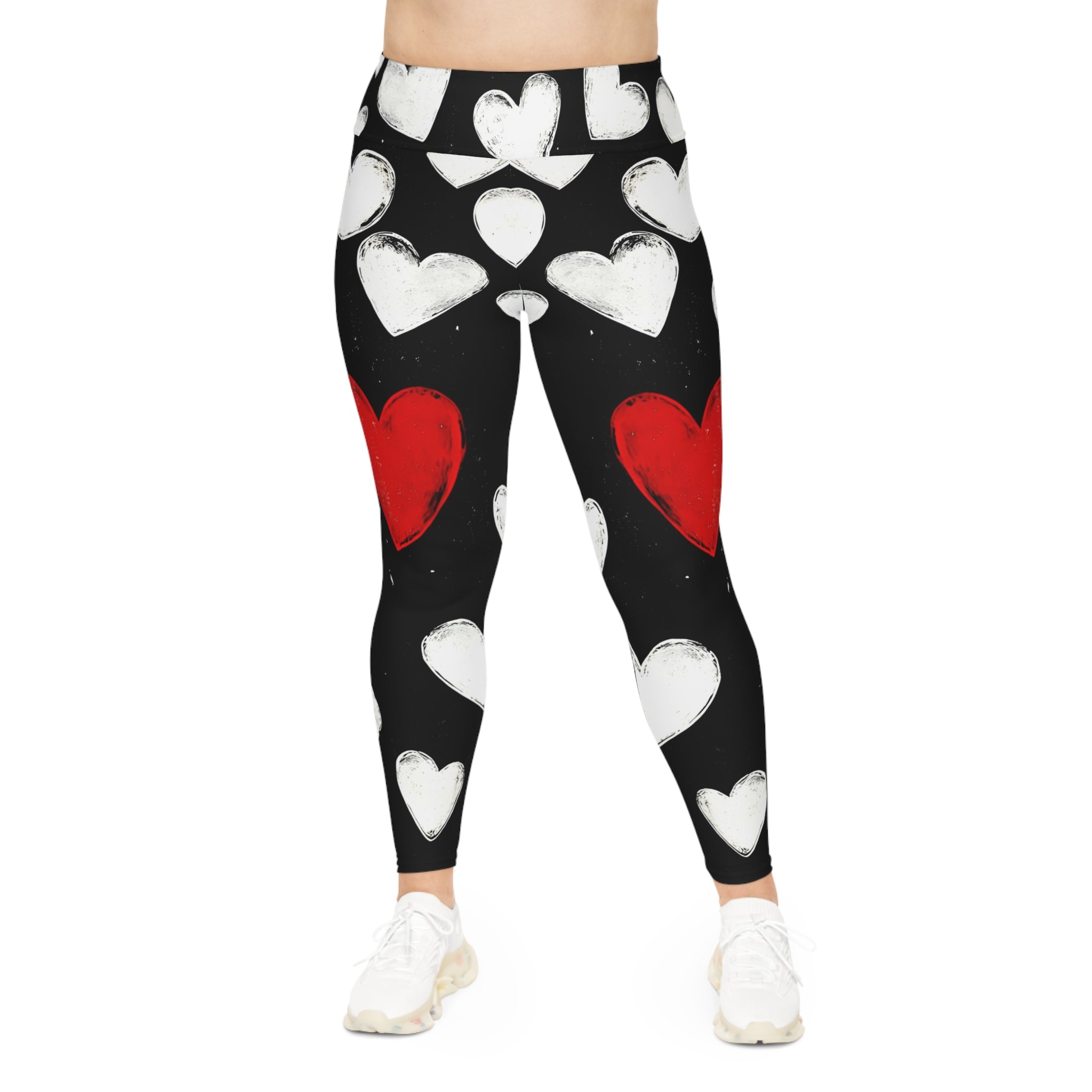 Plus Size Heart Print Leggings - Stylish and Comfortable for Everyday Wear - Angel Body
