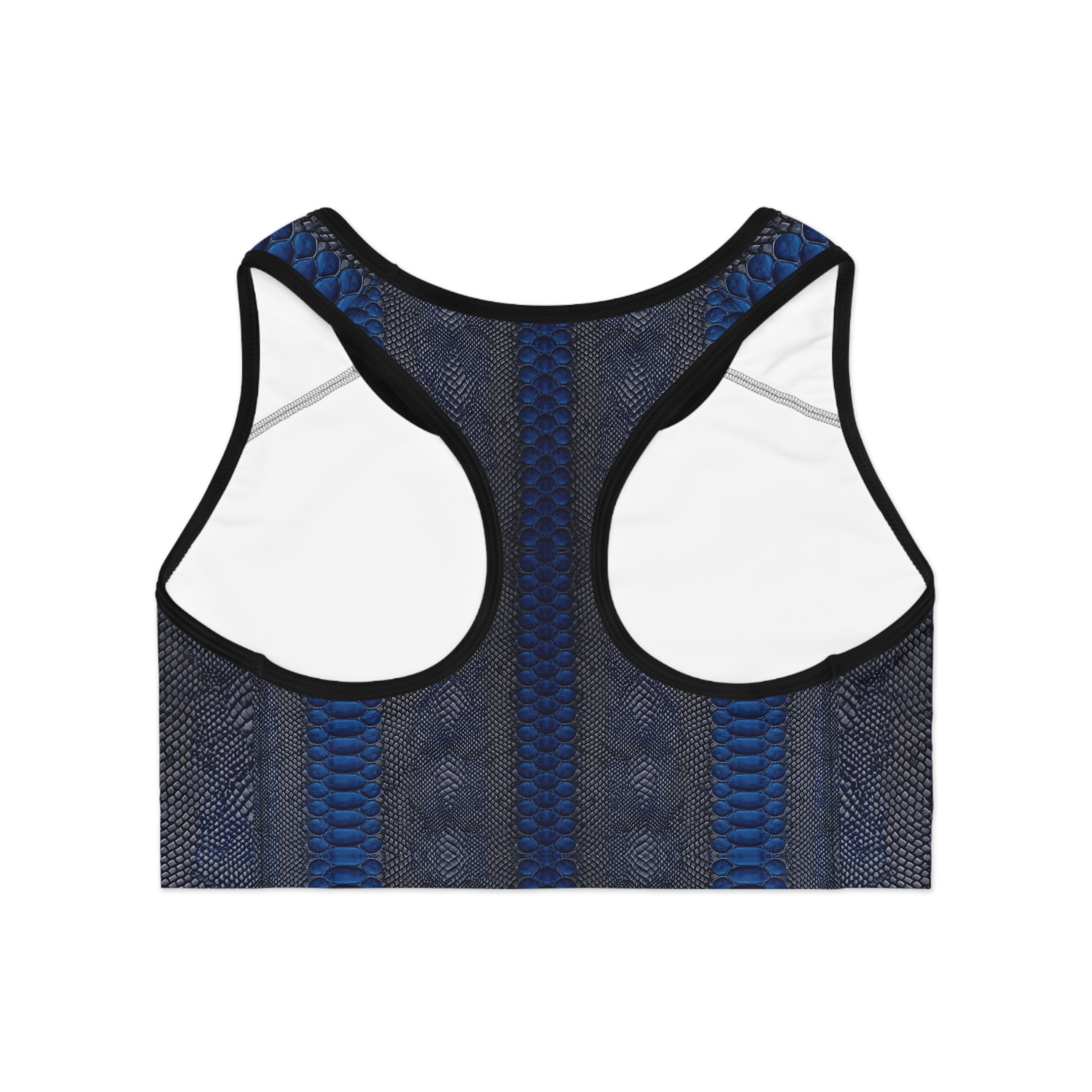 Blue Snake Print Sports Bra for Active Lifestyle