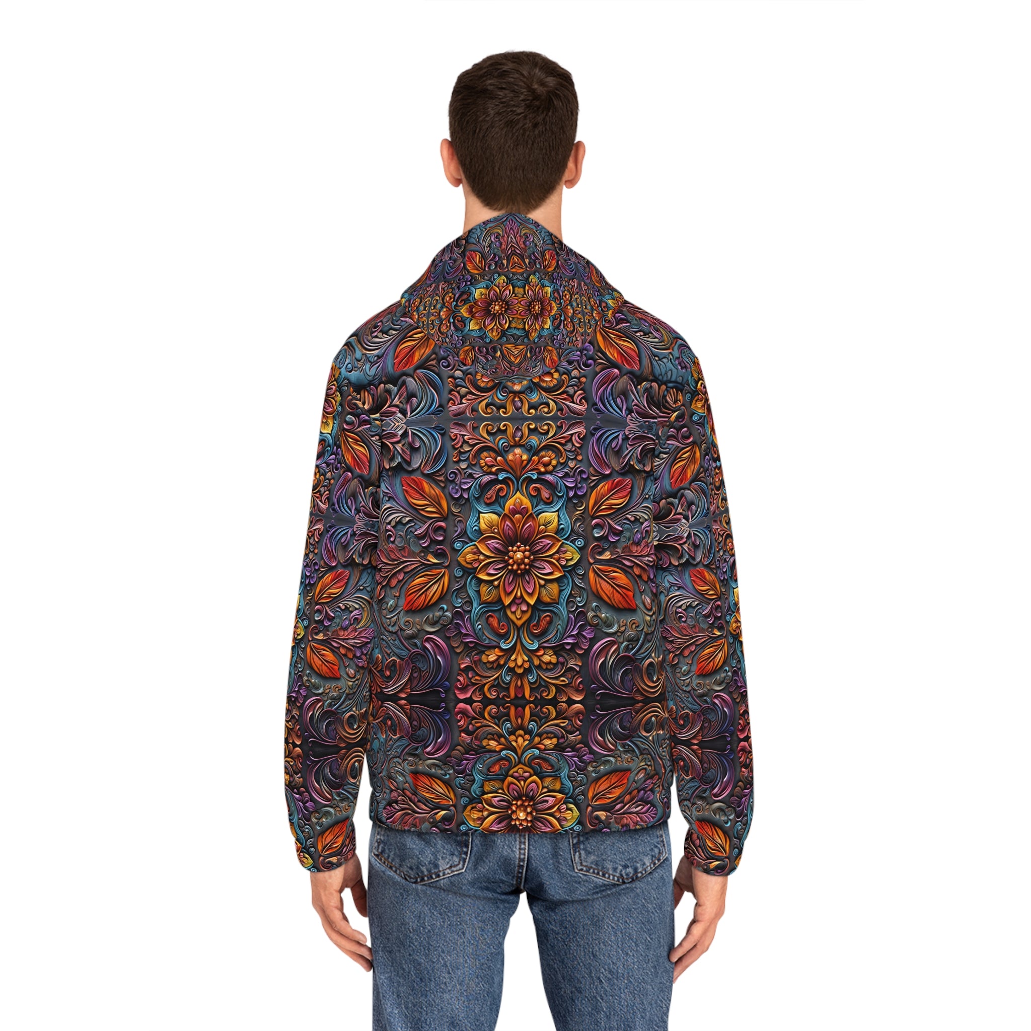 Colorful 3D Floral Mandala Men's Full - Zip Hoodie - Cozy, Stylish, Perfect for Fall - Angel Body