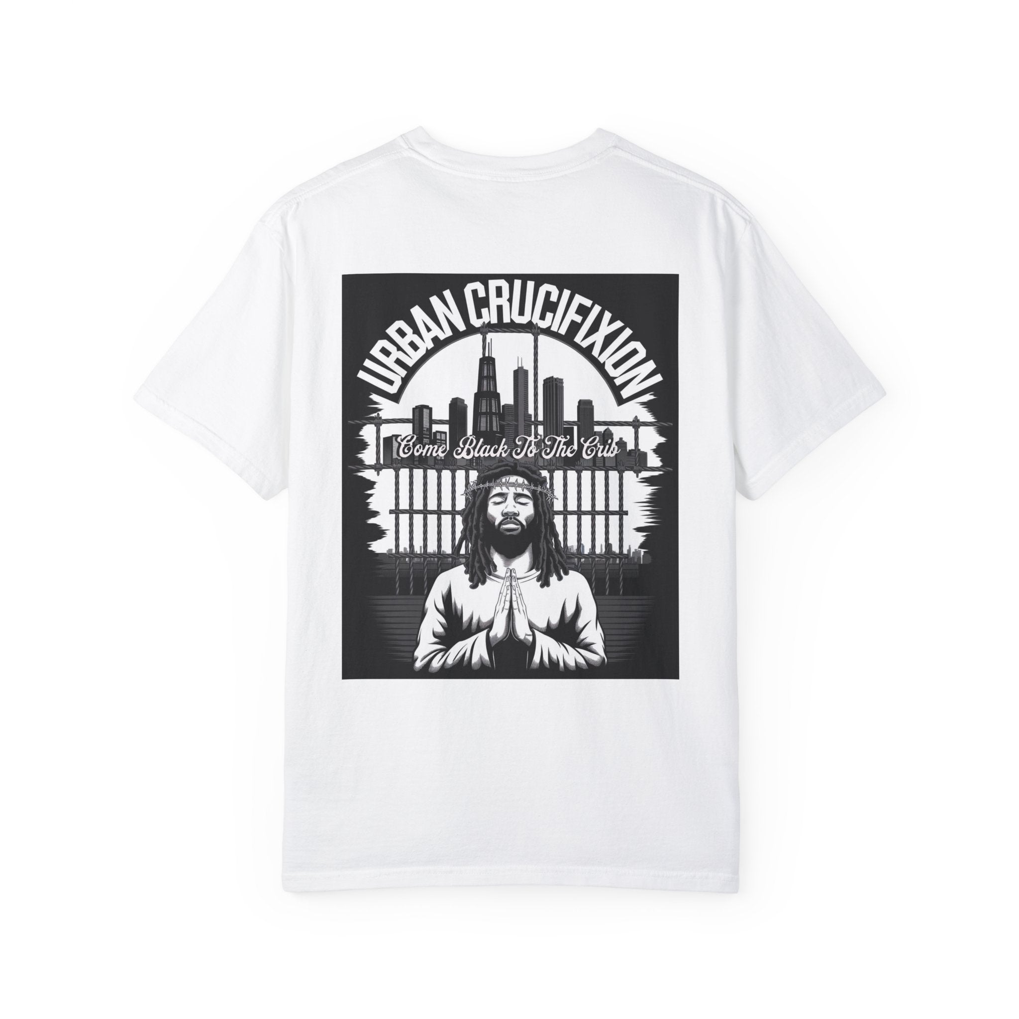 Urban Crucifixion Unisex Garment-Dyed T-Shirt - Street Art Inspired Design - Angel Body