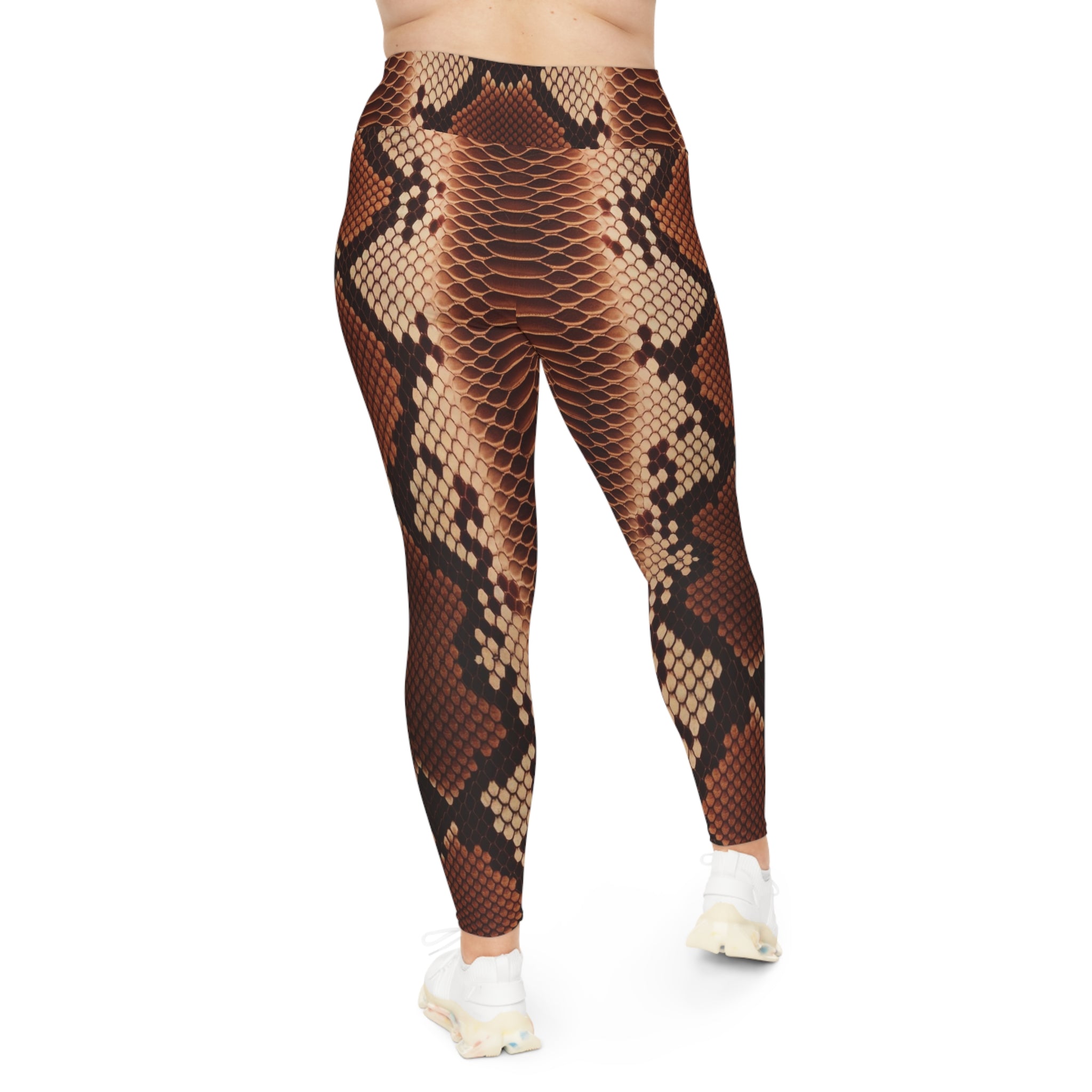 Stylish Plus Size Python Snake Print Leggings for Everyday Comfort