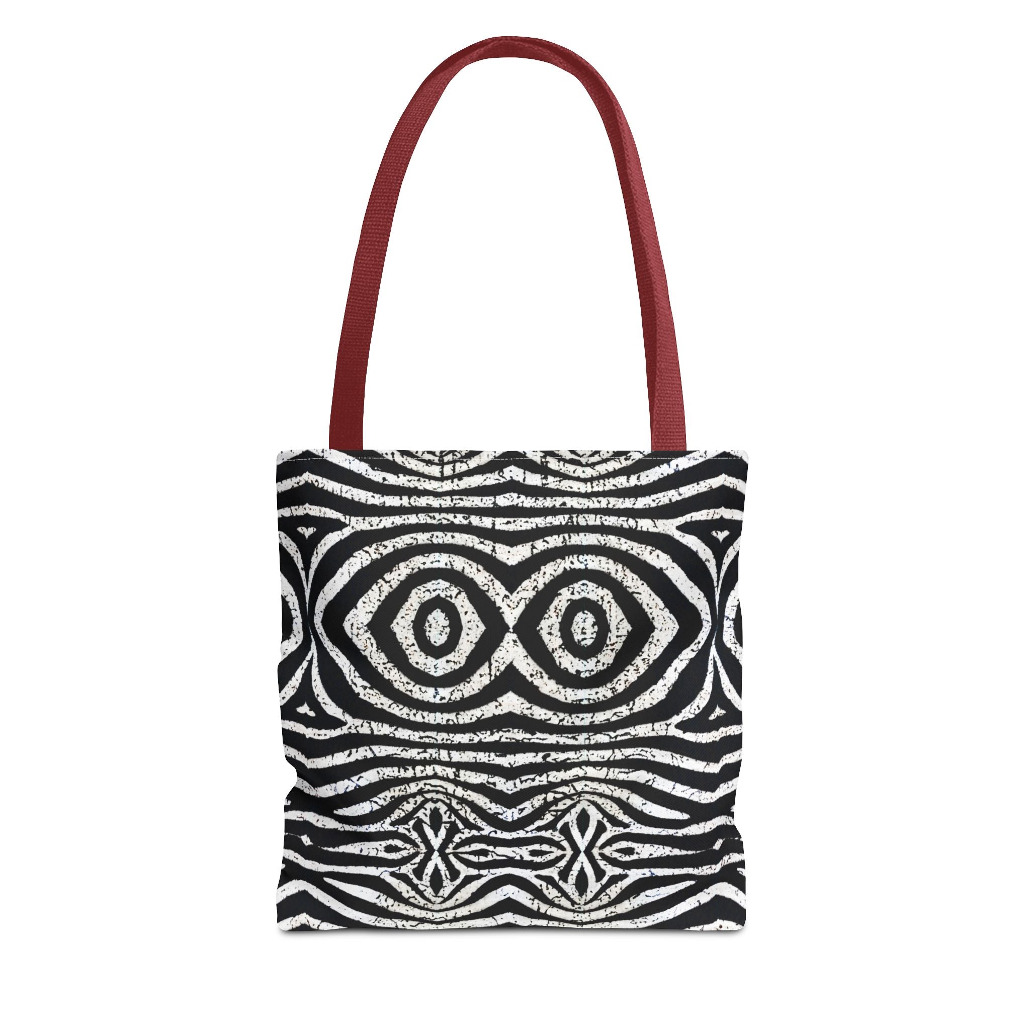 Trendy Black and White Tote Bag with Abstract Pattern | Stylish and Versatile Carryall - Angel Body