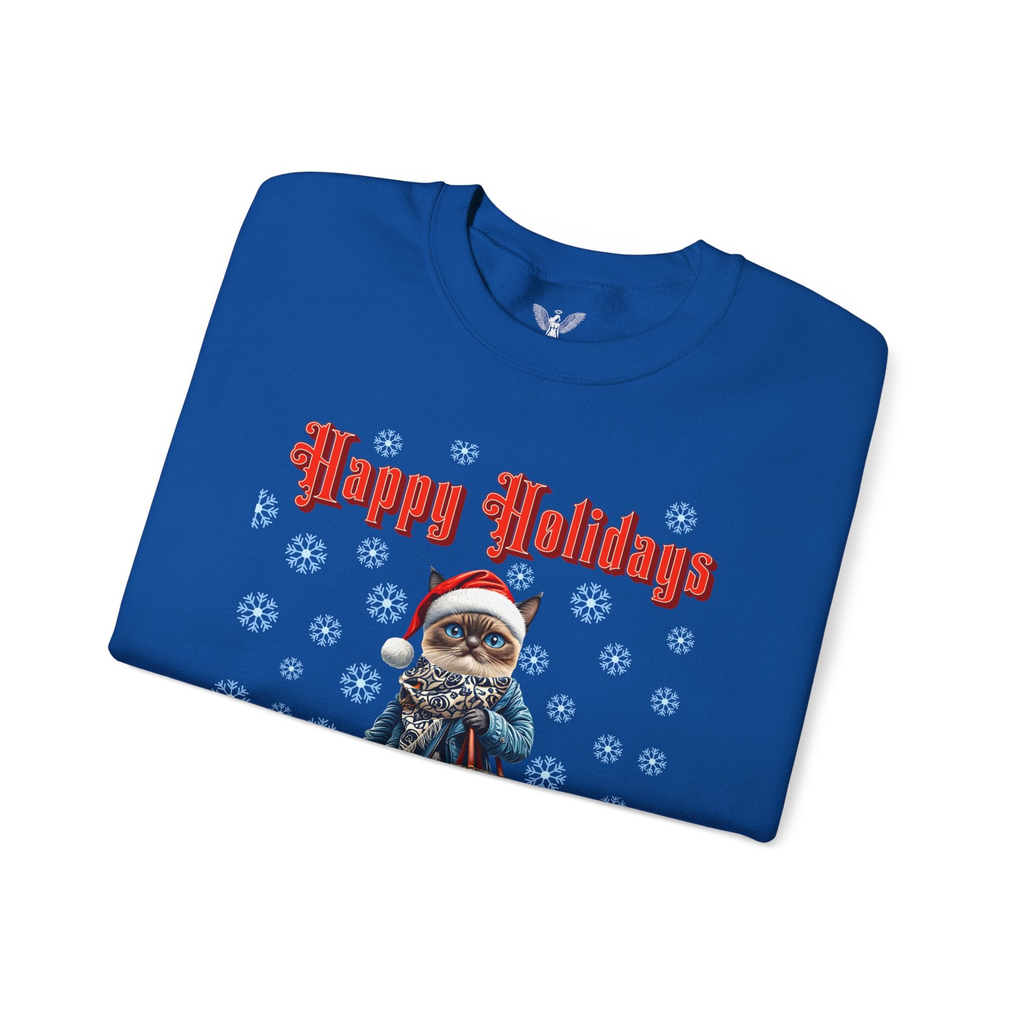 Holiday Cat Crewneck Sweatshirt - Angel Body