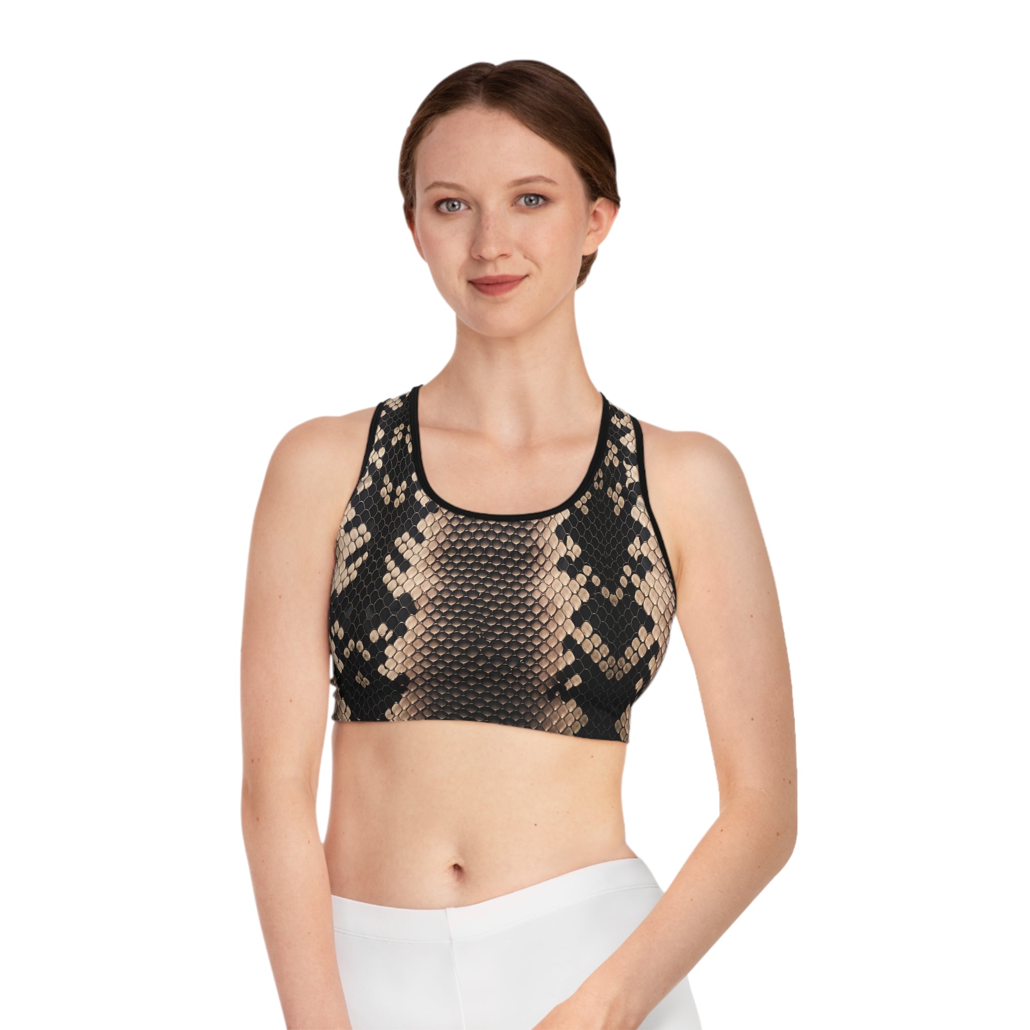 Stylish Python Print Sports Bra for Active Women - Angel Body