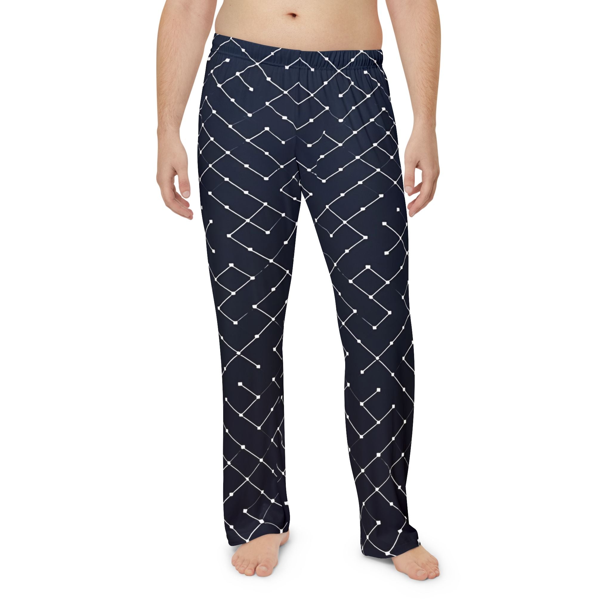 Men's Pajama Pants - Stylish Geometric Print for Cozy Nights - Angel Body