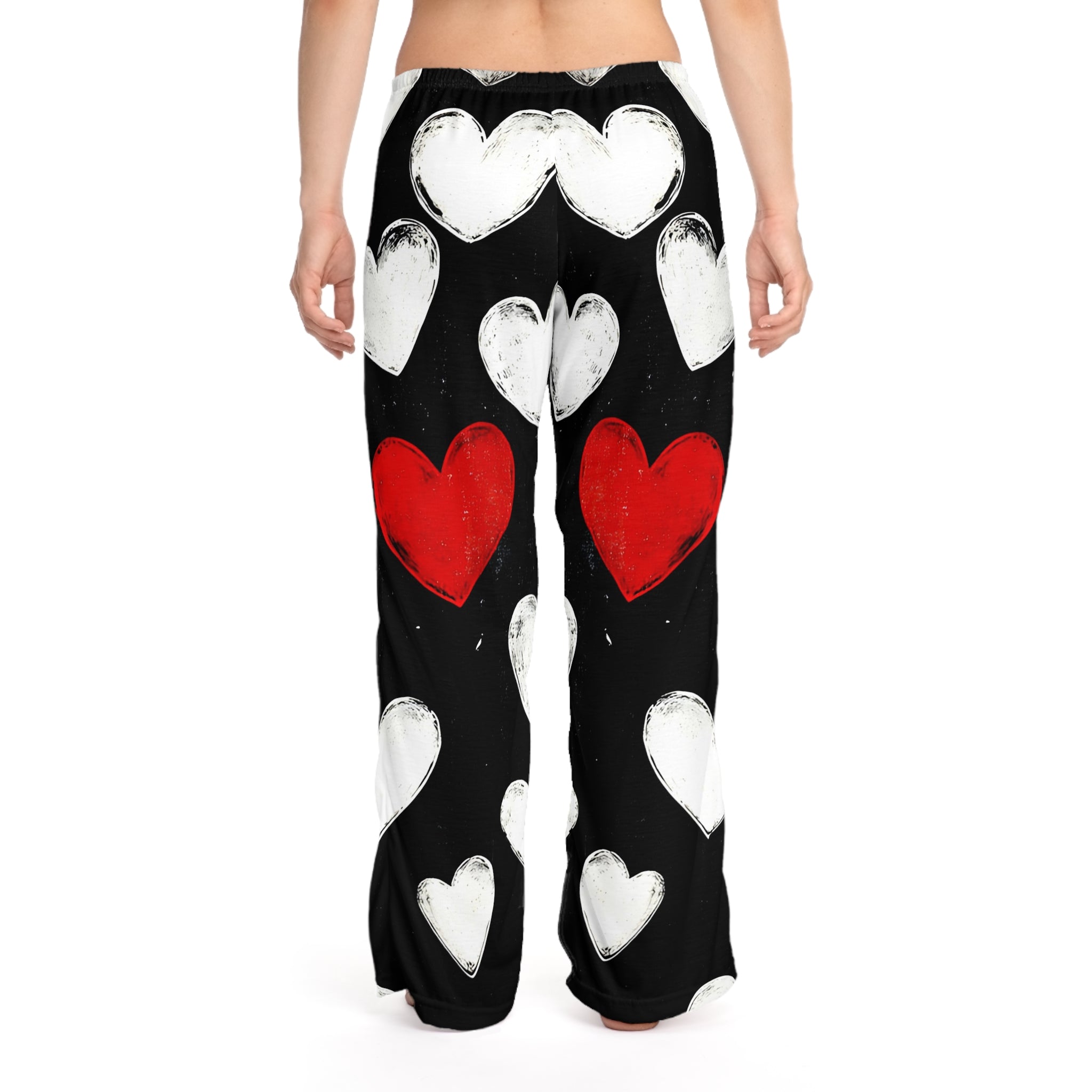 Cozy Heart Print Women's Pajama Pants - Perfect for Valentine's Day & Relaxation - Angel Body