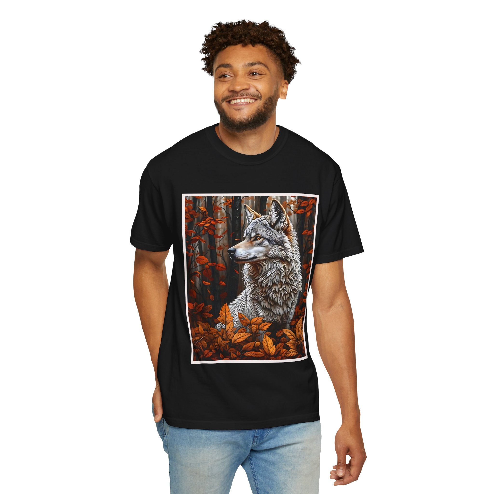 Wolf Art Unisex Garment-Dyed T-Shirt | Nature-Inspired Clothing - Angel Body
