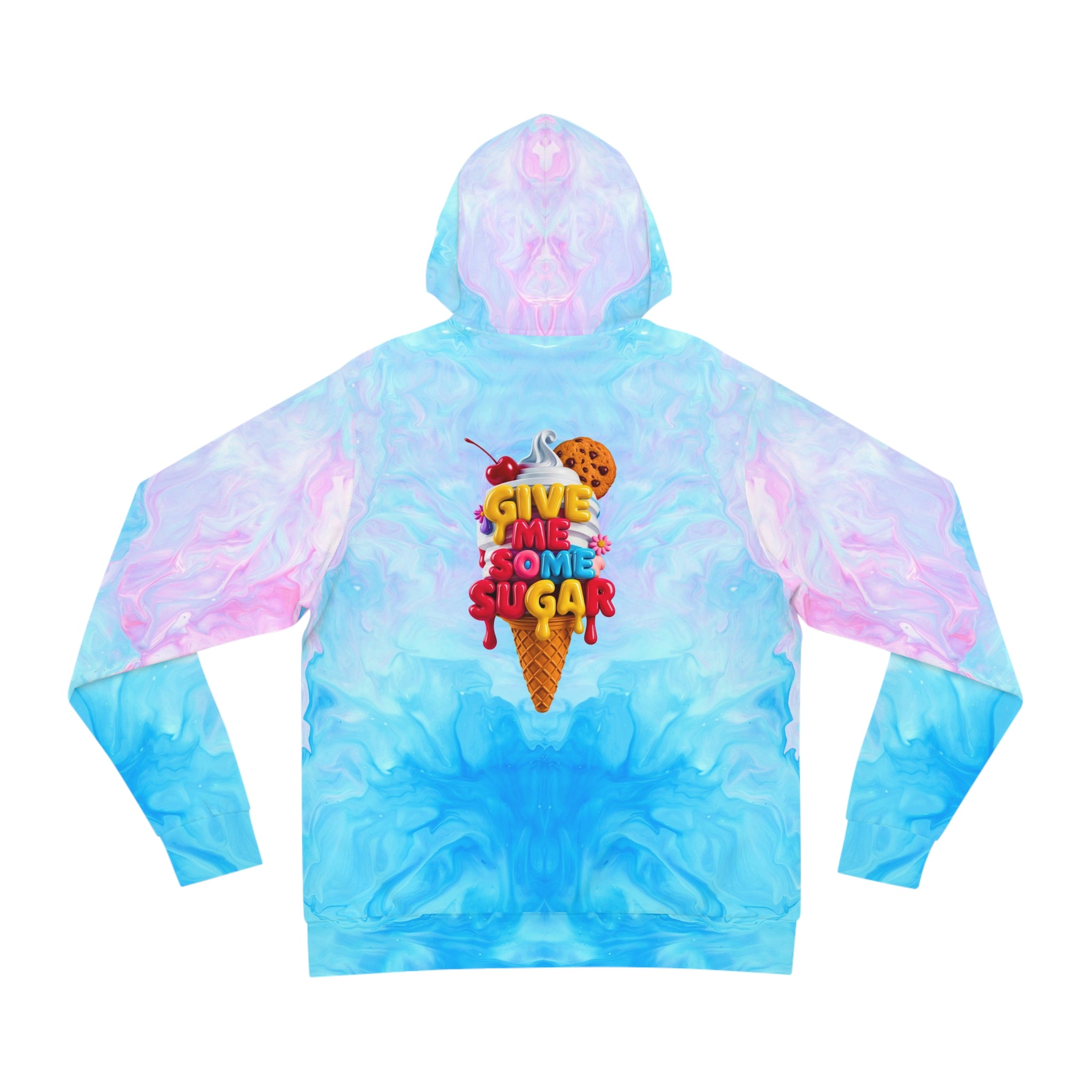 Sugar Rush Marbled Fashion Hoodie - Cool Ocean Vibes with Fun Slogan - Angel Body