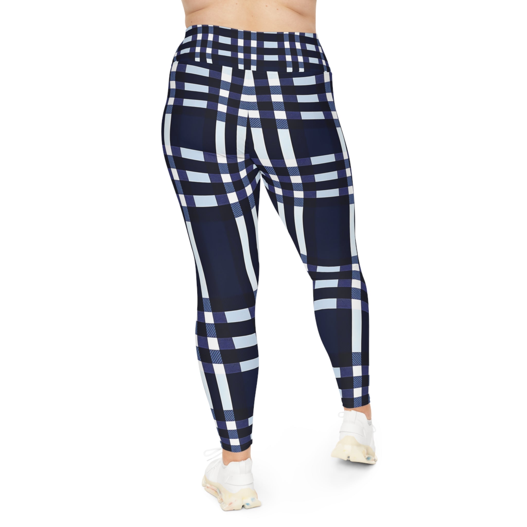 New Custom design Plus Size Leggings - Comfortable Plaid Design for Everyday Wear - Angel Body