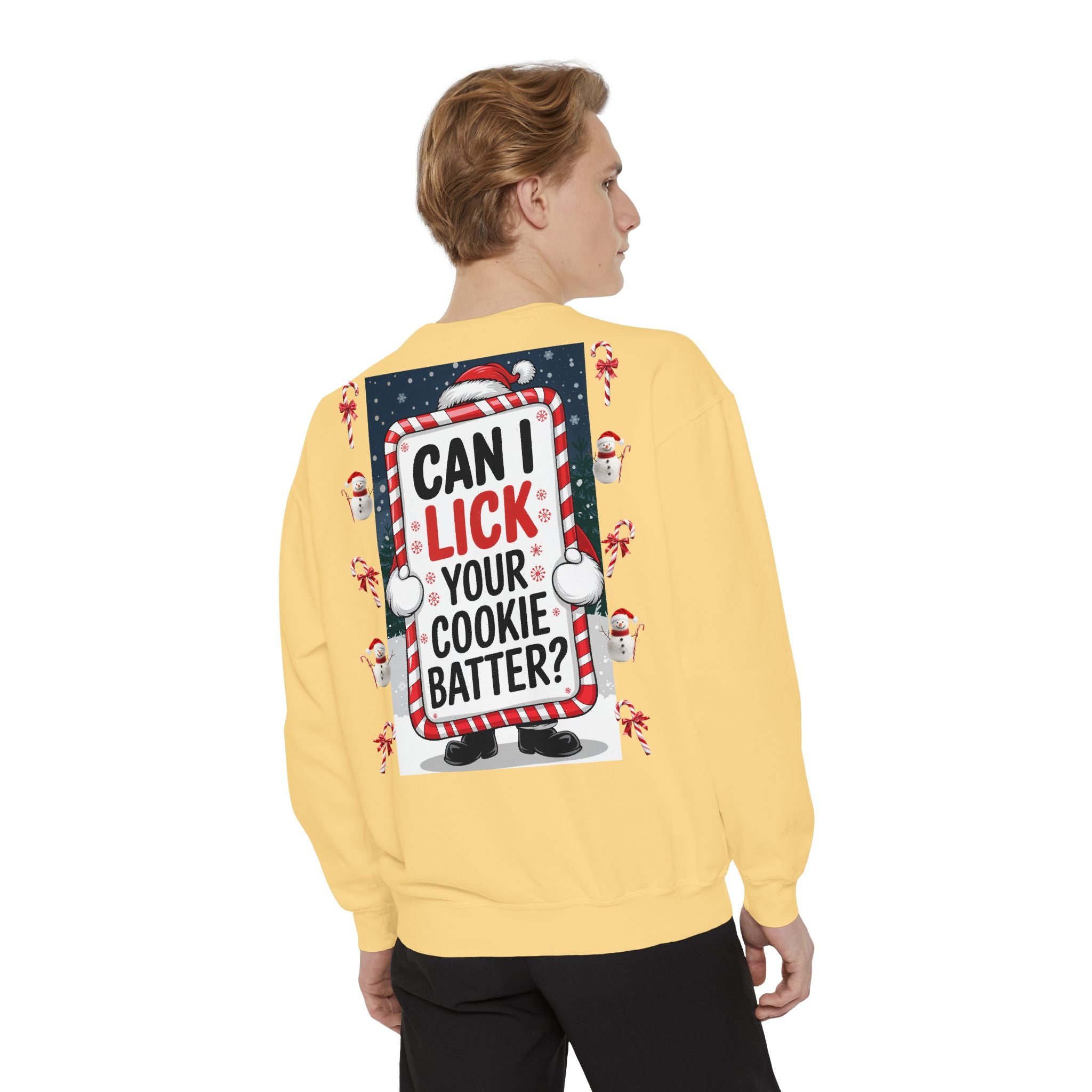 Funny Holiday Cookie Batter Sweatshirt - Unisex Christmas Sweatshirt - Angel Body