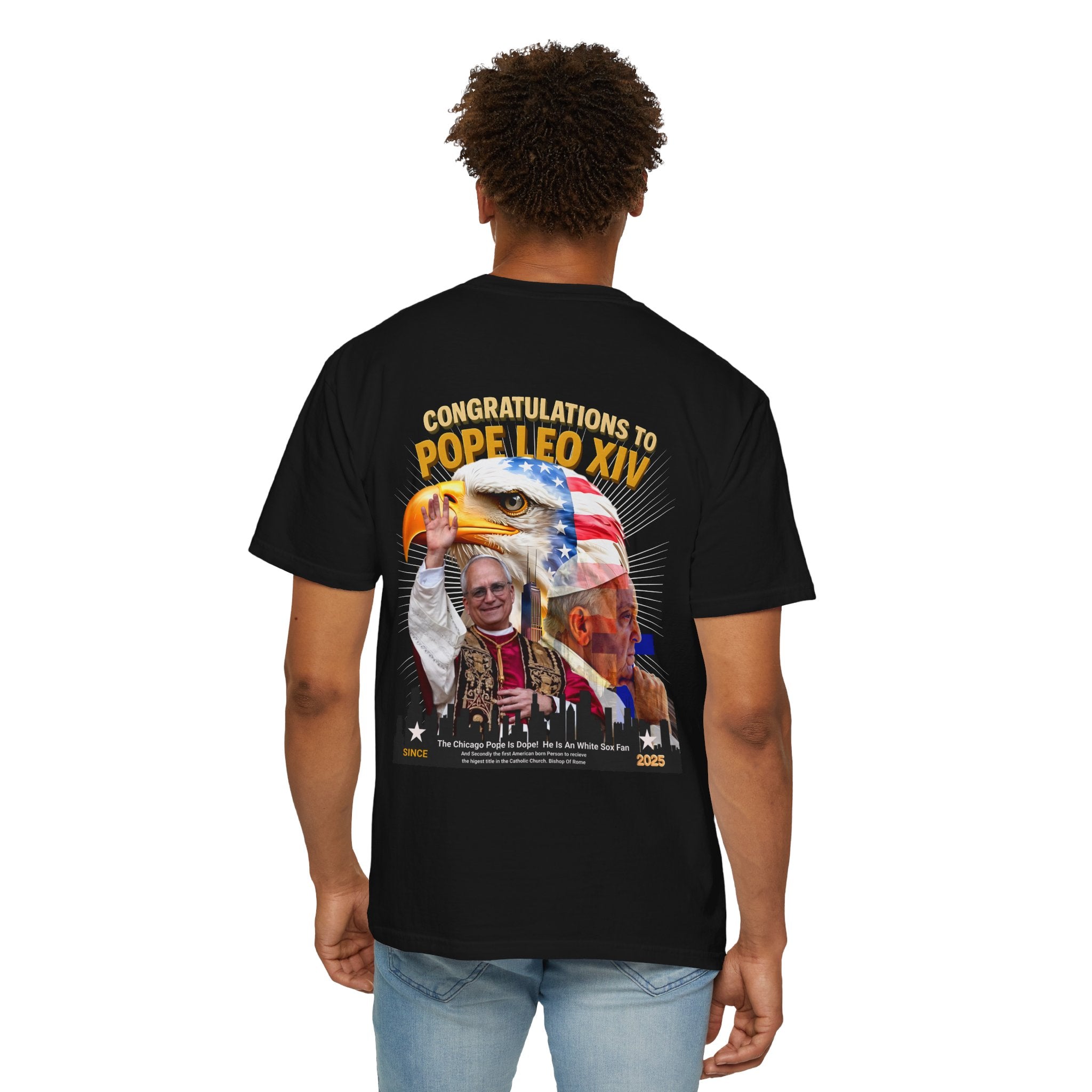 Pope Leo XIV Celebration T-Shirt - Unisex Garment-Dyed Tee - Angel Body