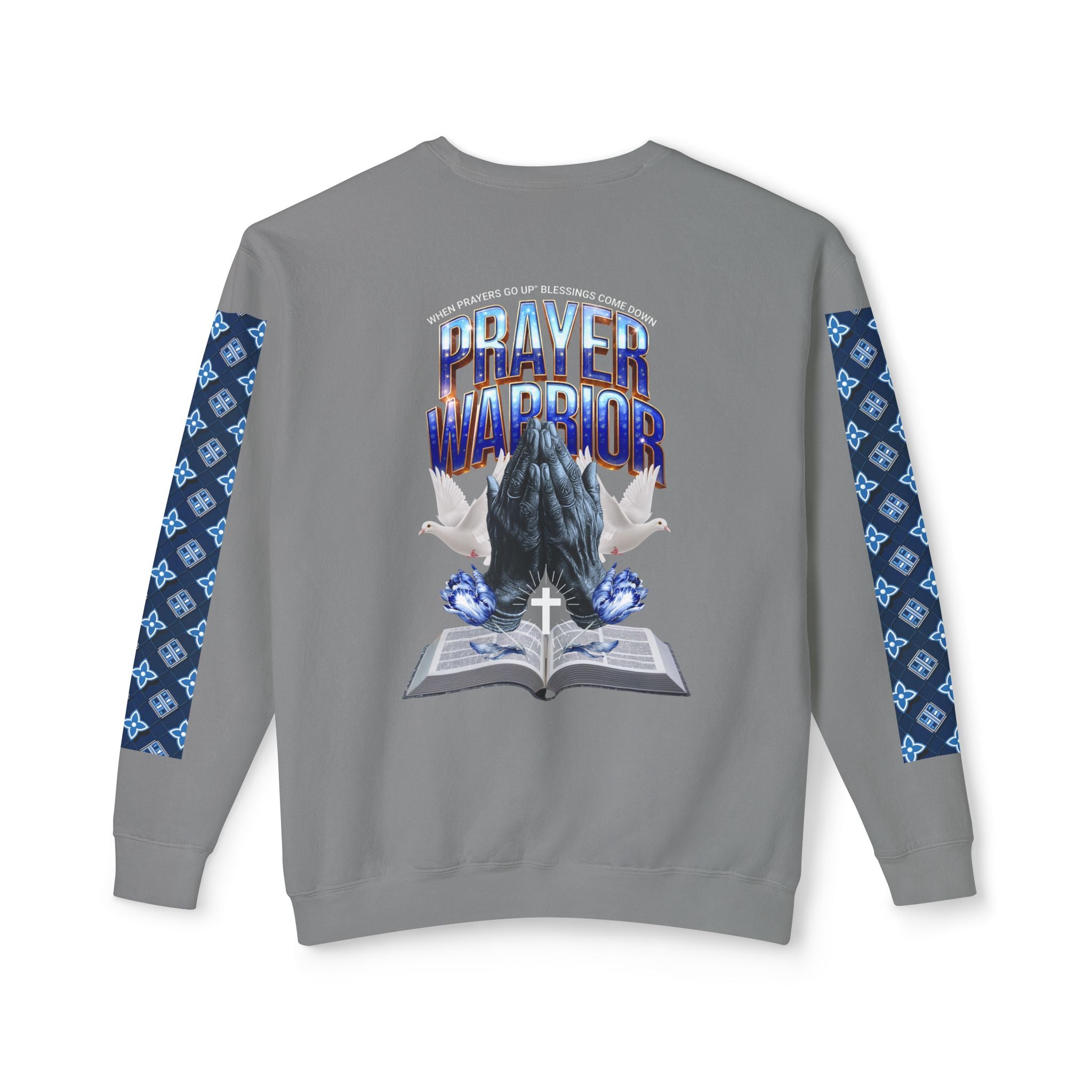 Unisex Lightweight Prayer Warrior Sweatshirt - Inspirational Crewneck for Spiritual Growth - Angel Body