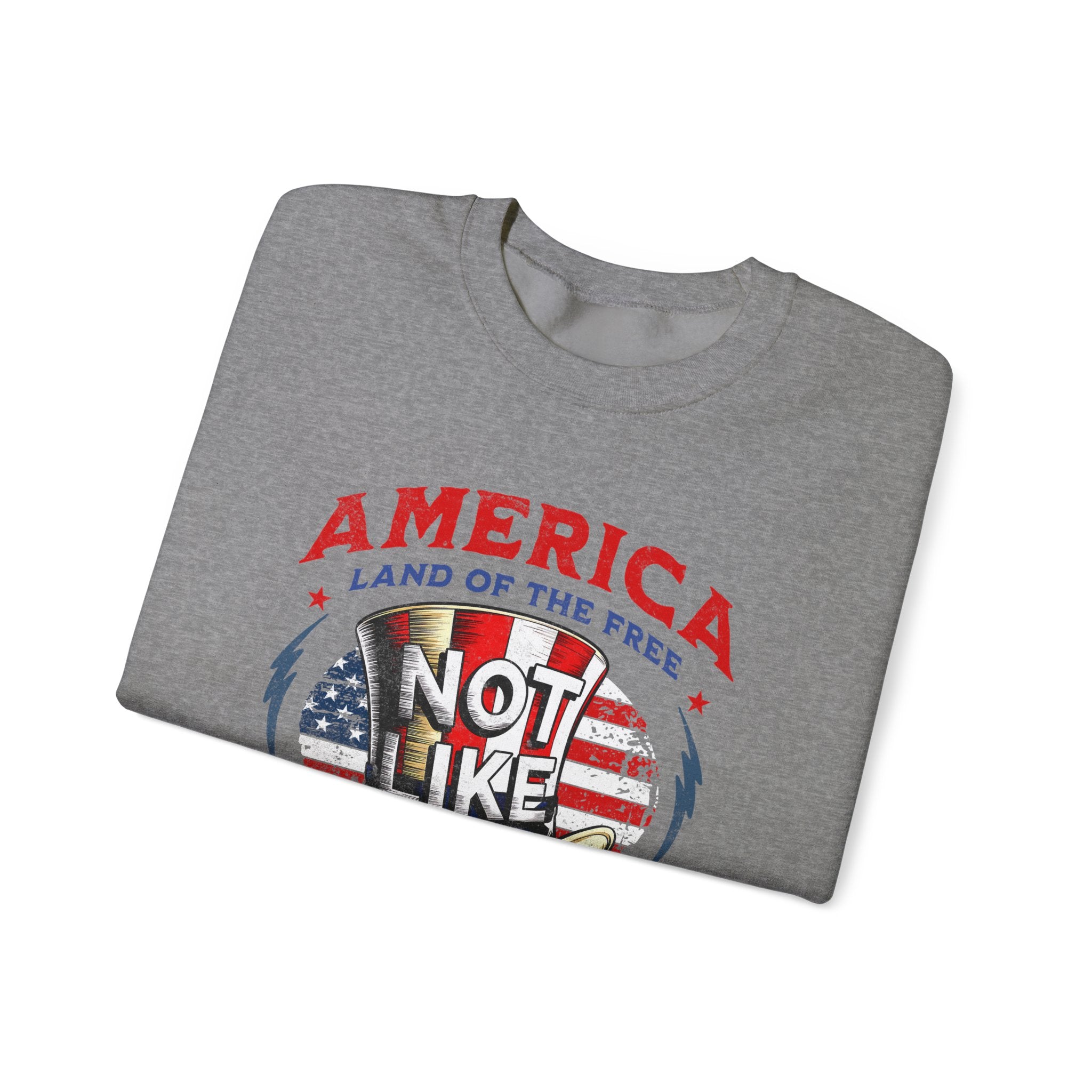 Patriotic Unisex Crewneck Sweatshirt - 'Not Like Us' American Pride - Angel Body