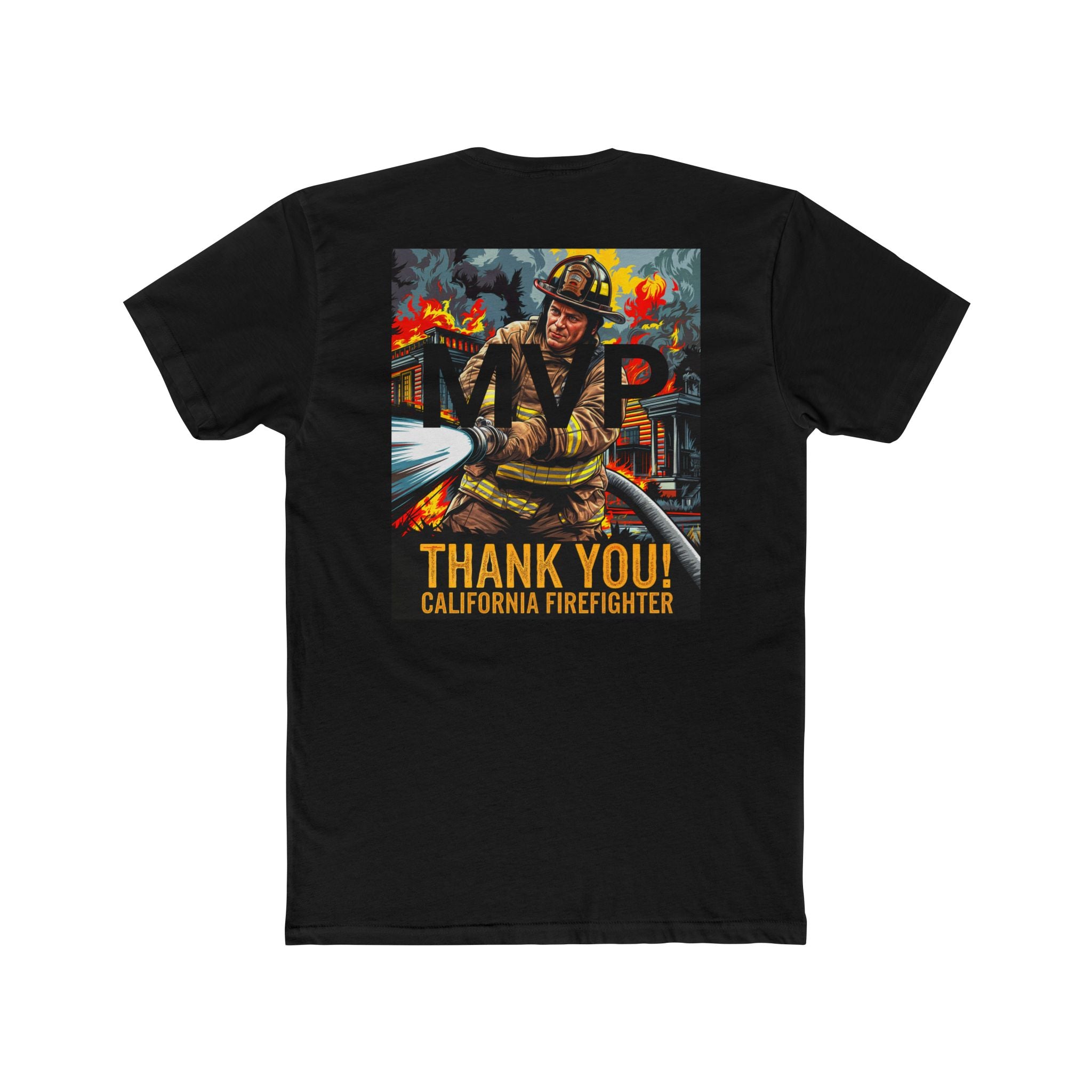Thank You California Firefighter Unisex Crew Tee - Angel Body
