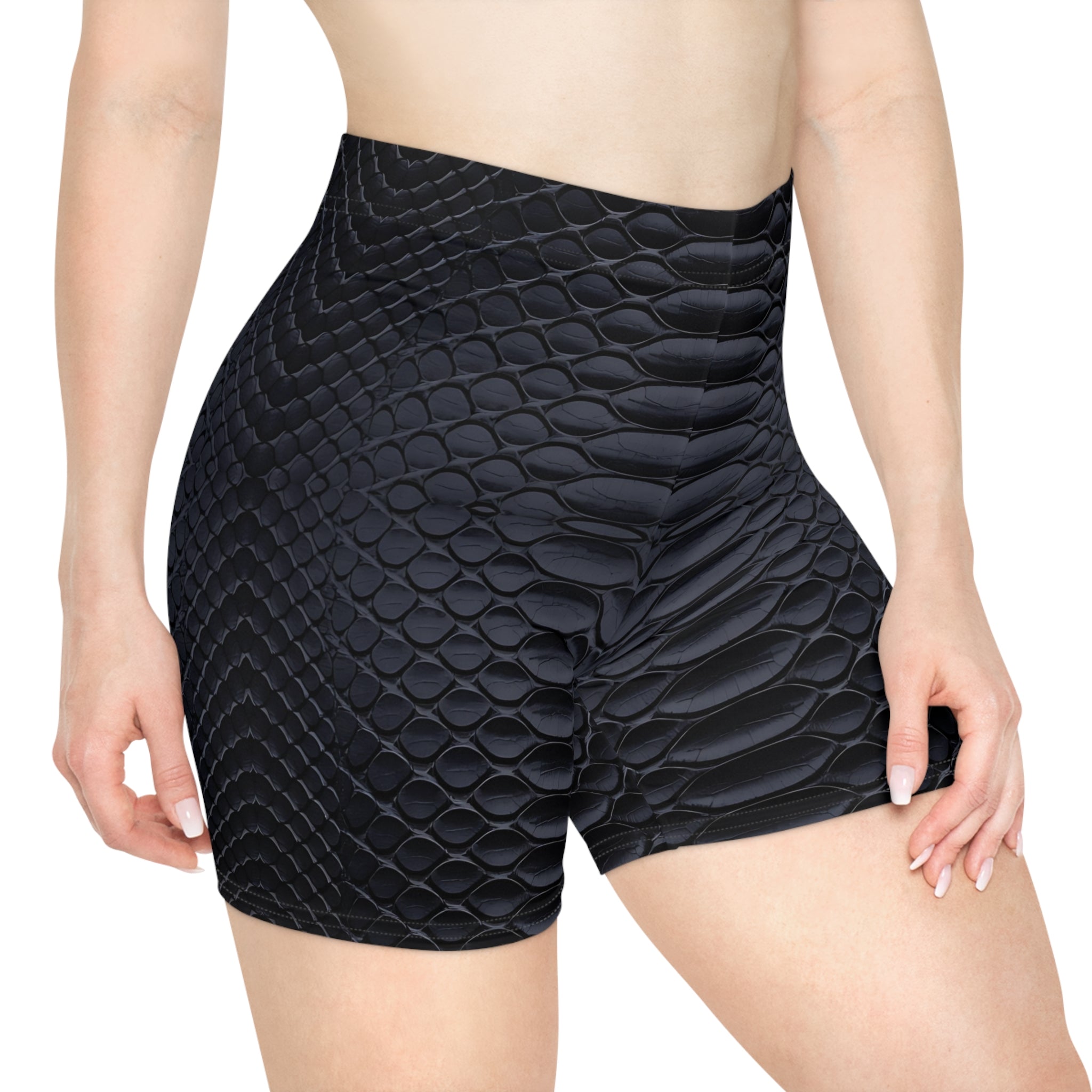 Stylish Snakeskin Biker Shorts for Women - Perfect for Activewear & Casual Outings