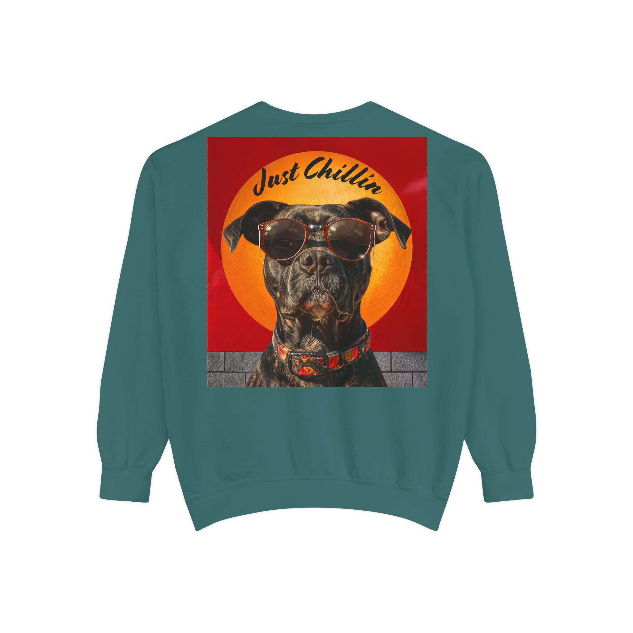 Pit Bull Terrier Dog Sunglasses Sweatshirt - Unisex Garment-Dyed - Angel Body
