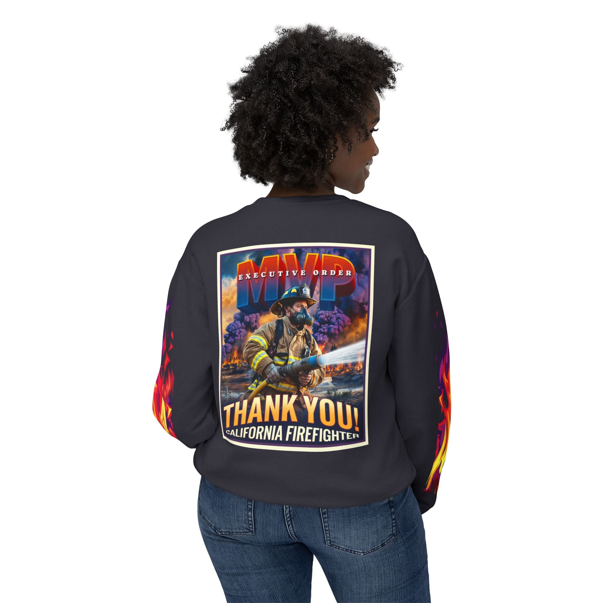 California Firefighter Crewneck Sweatshirt - Angel Body