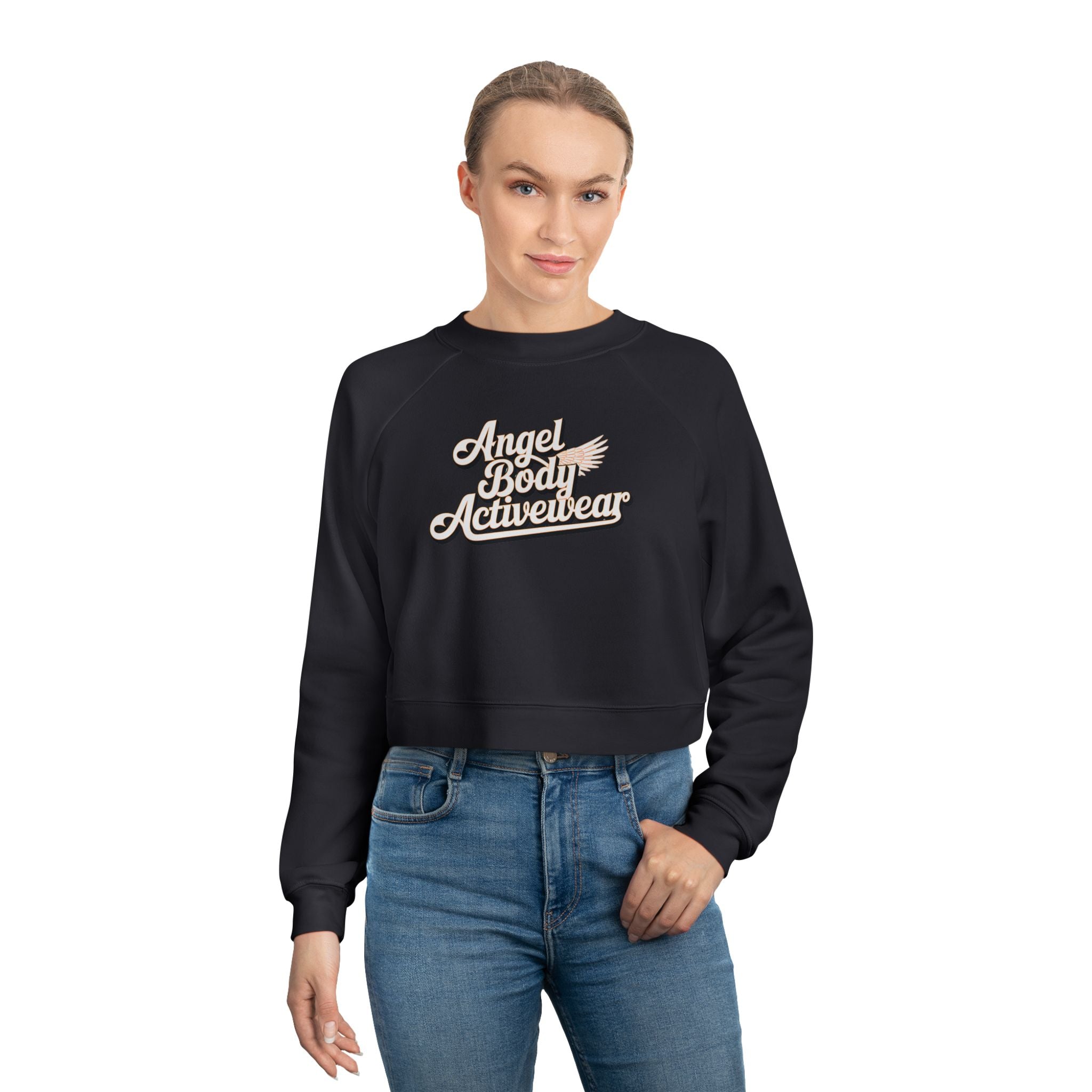 Angel Body Activewear Women's Cropped Fleece Pullover - Stylish & Cozy Sweatshirt for Athleisure - Angel Body