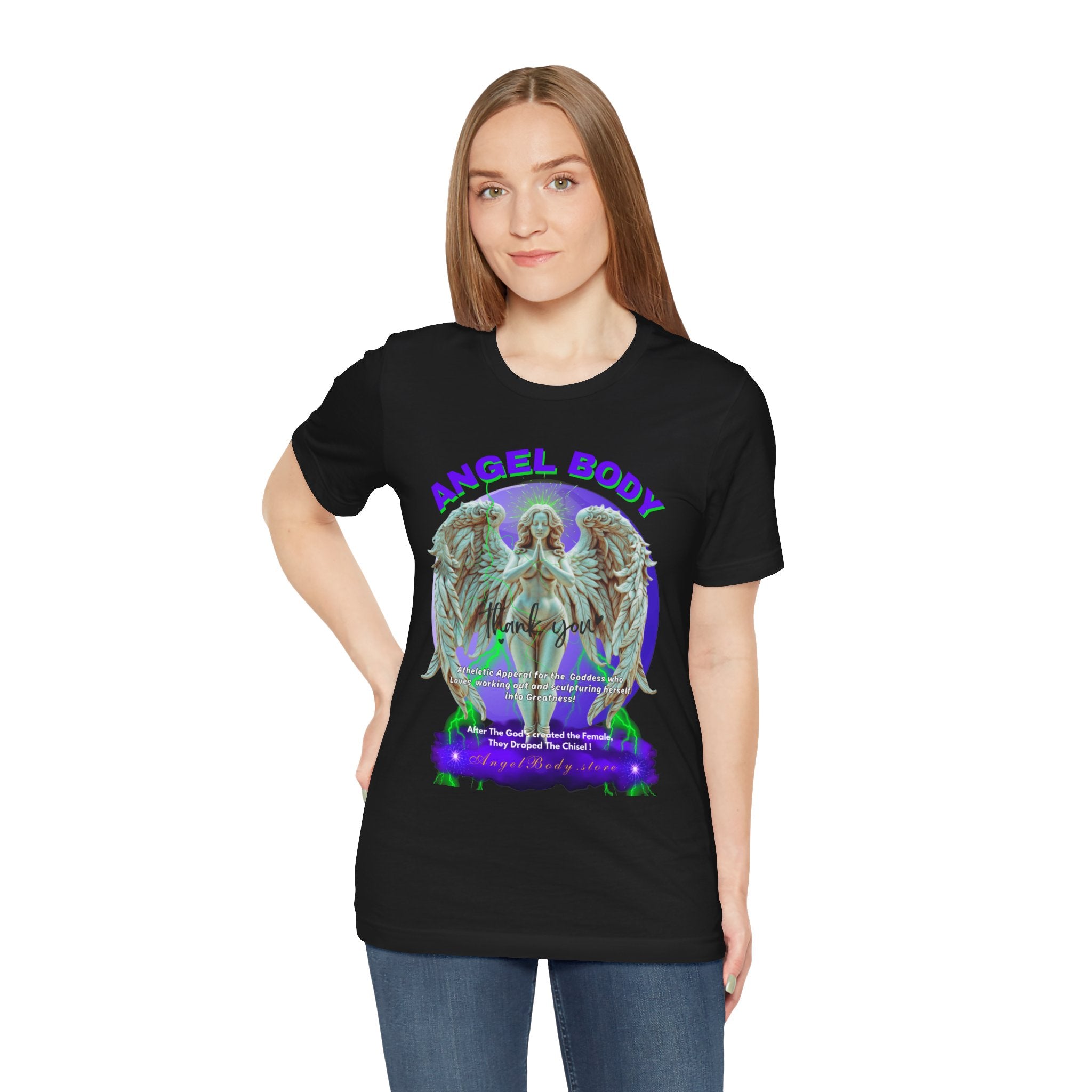 Unisex Jersey Short Sleeve Tee: Guardian Angel Spiritual Warrior 4 - Angel Body