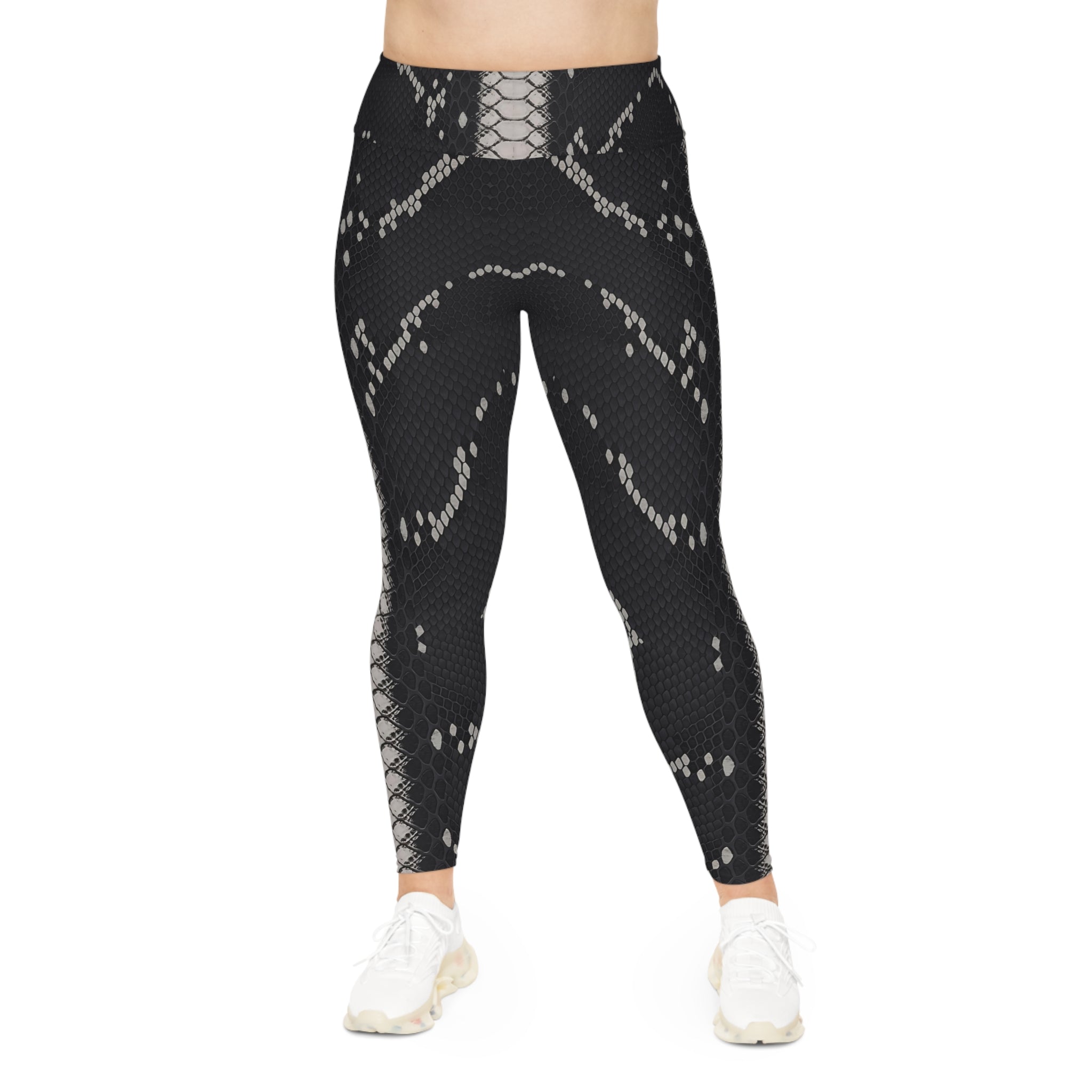 Stylish Plus Size Snake Print Leggings for Active Wear