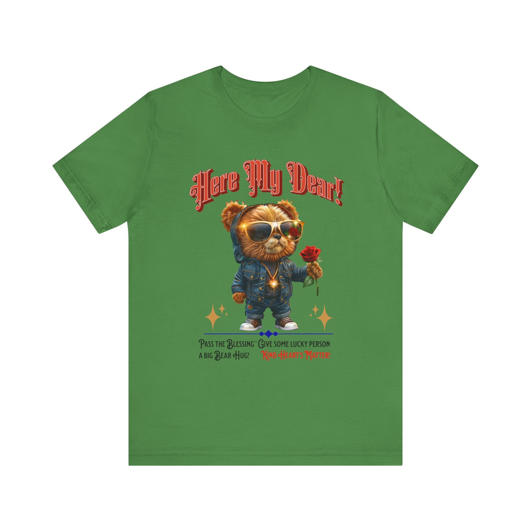 Teddy Bear Red Rose T-Shirt - Fun Cool Unisex Tee - Angel Body