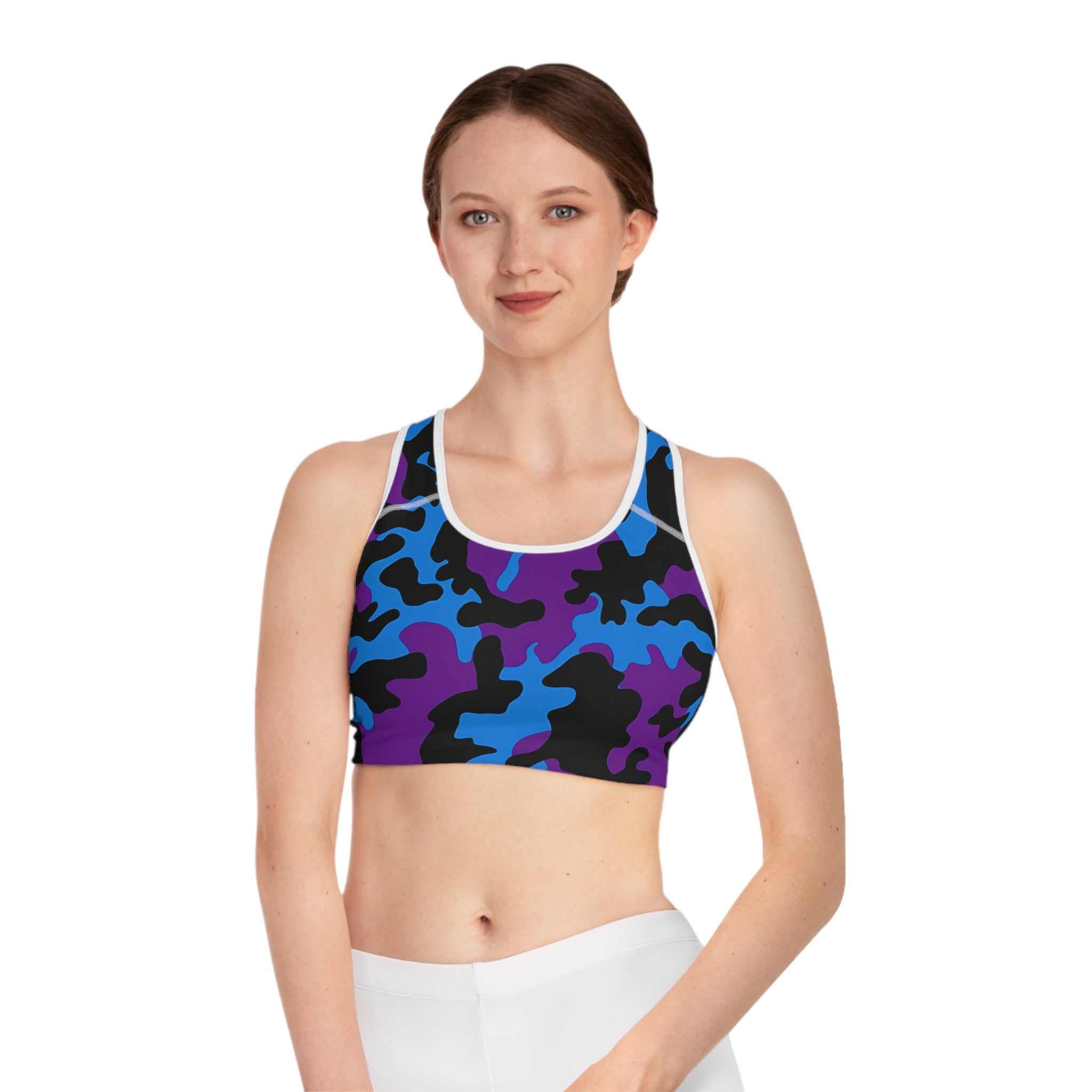 Bold Camouflage Sports Bra - Stylish Activewear for Fitness Enthusiasts - Angel Body
