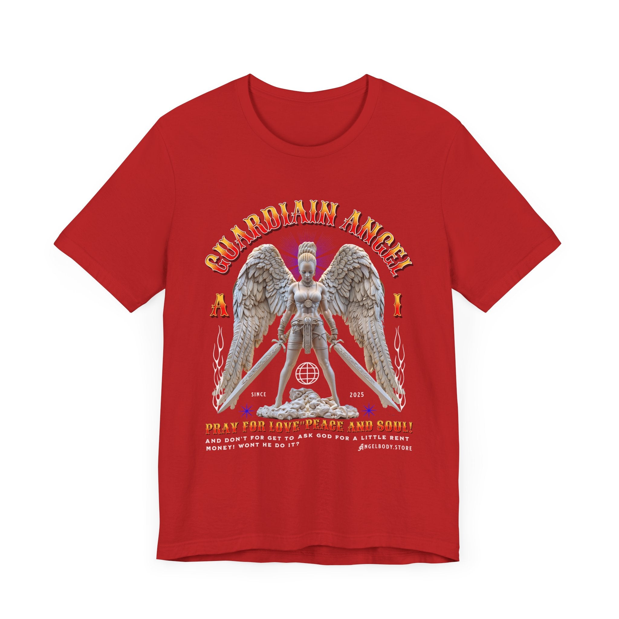 Unisex Jersey Short Sleeve Tee: Guardian Angel Spiritual Warrior - Angel Body